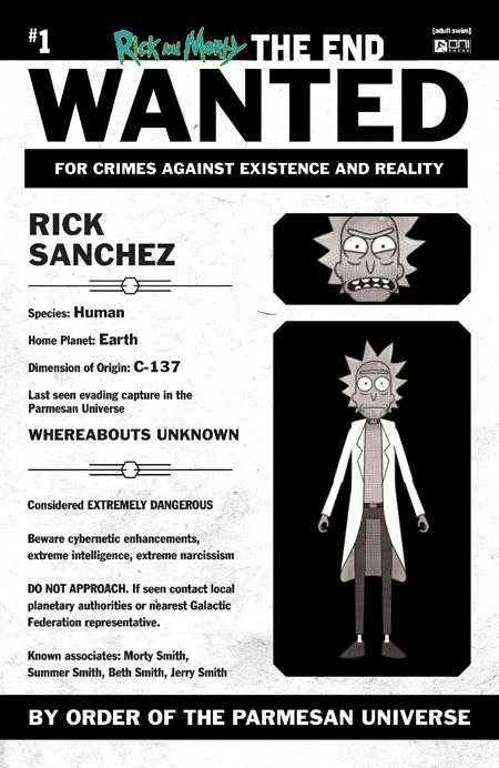 Rick And Morty The End #1 E 1:10 Most Wanted Variant (12/03/2025) Oni