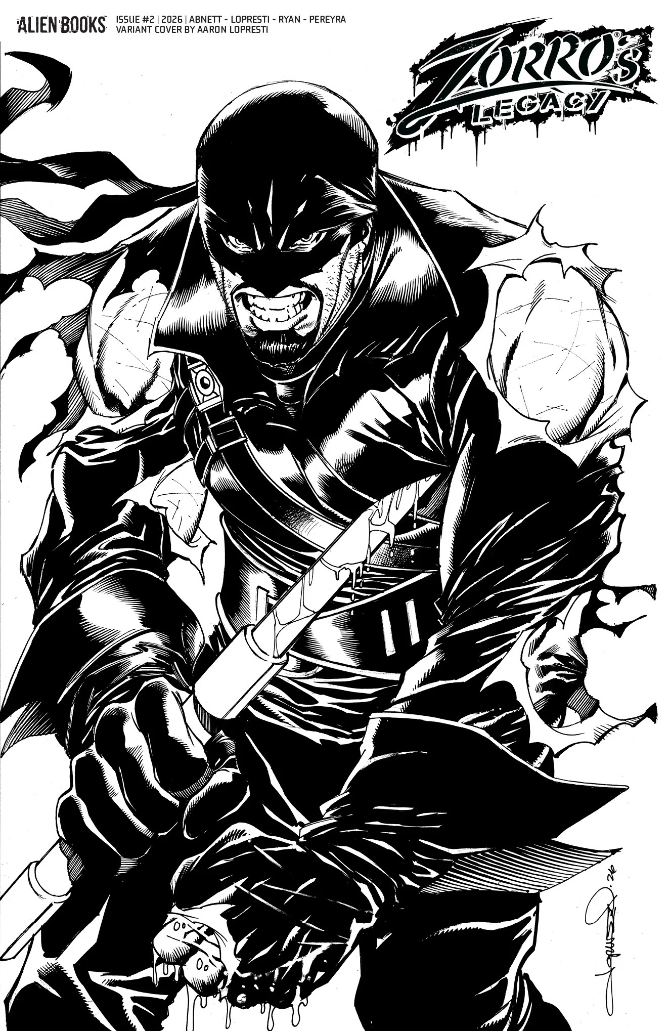 Zorro'S Legacy #2 D Lopresti B&W (08/19/2026) Idw