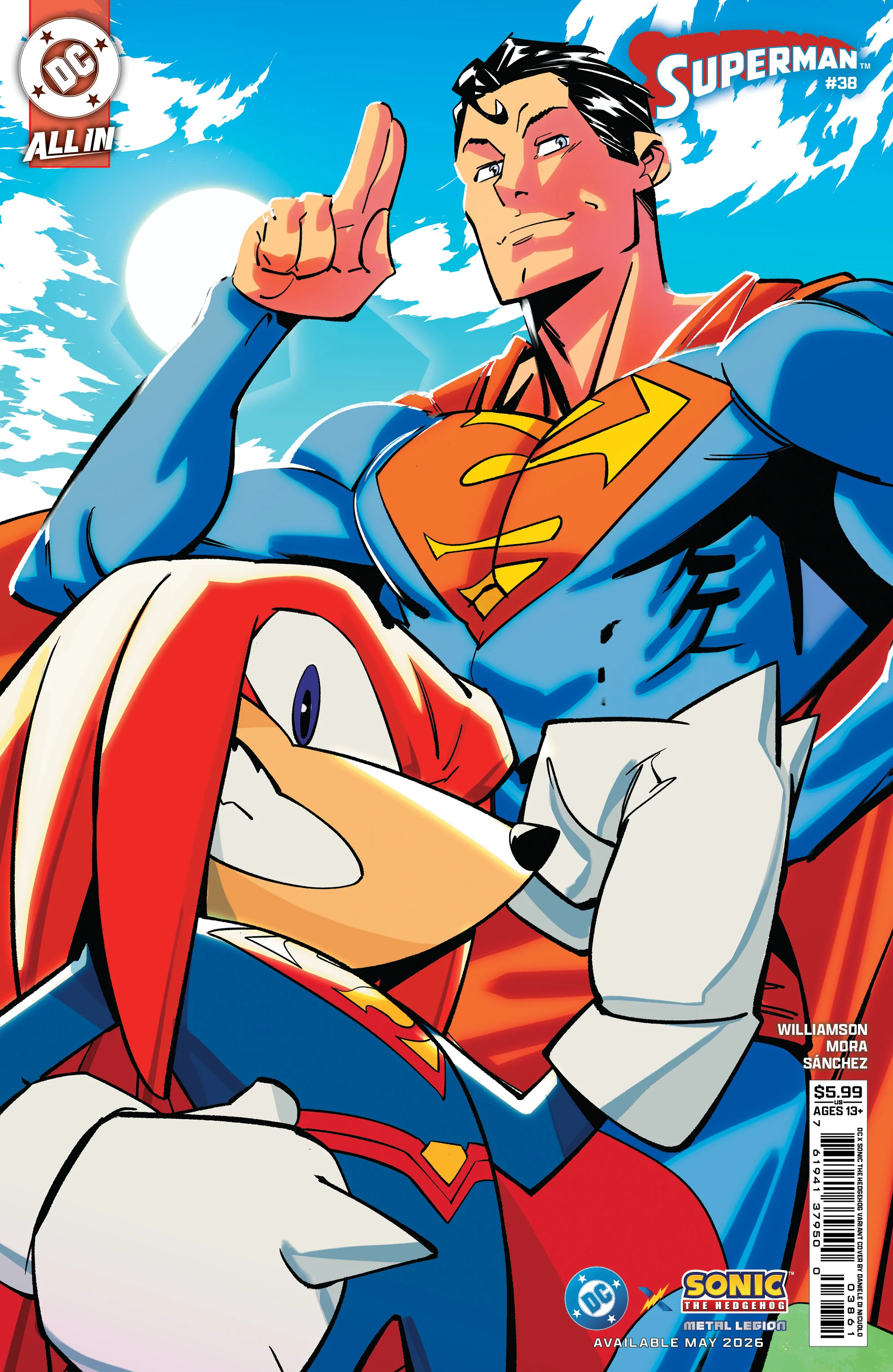 Superman #38 F Daniele Di Nicuolo Dc X Sonic Variant (The Reign Of The Superboys) (05/27/2026) Dc