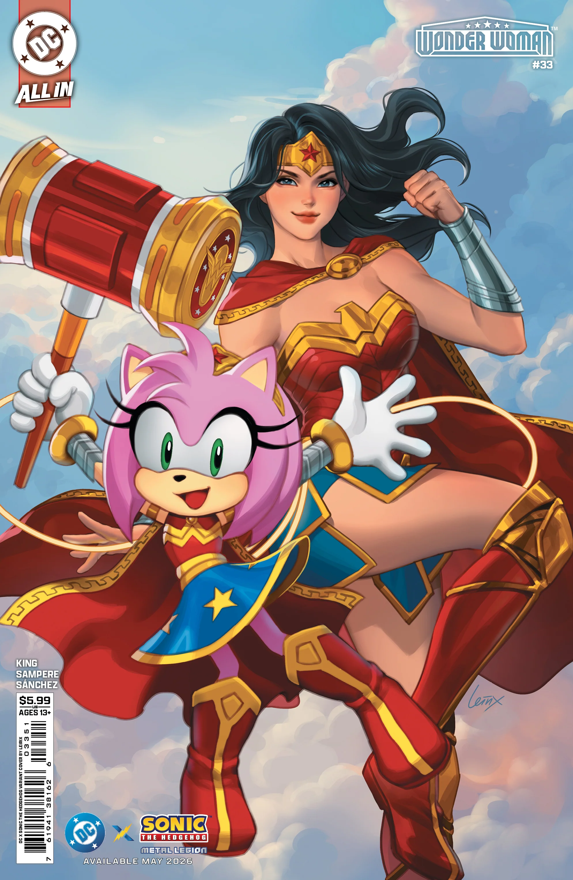 Wonder Woman #33 E Lesley Leirix Li Dc X Sonic Variant (05/20/2026) Dc