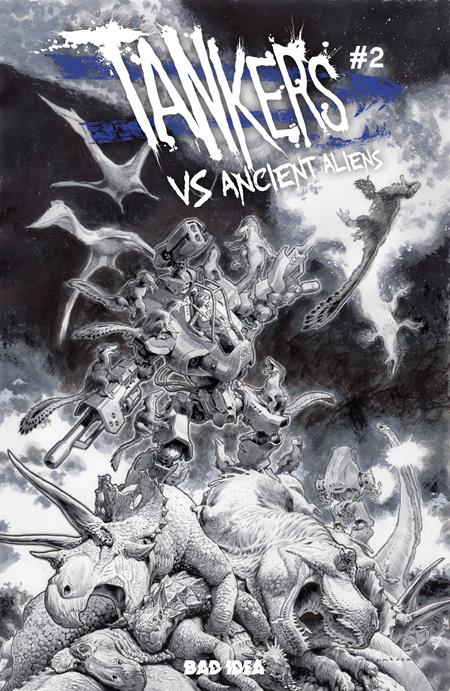 Tankers Vs Ancient Aliens #2 (Of 4) E 1: 50 Lewis Larosa Bw Variant (07/15/2026) Bad Idea