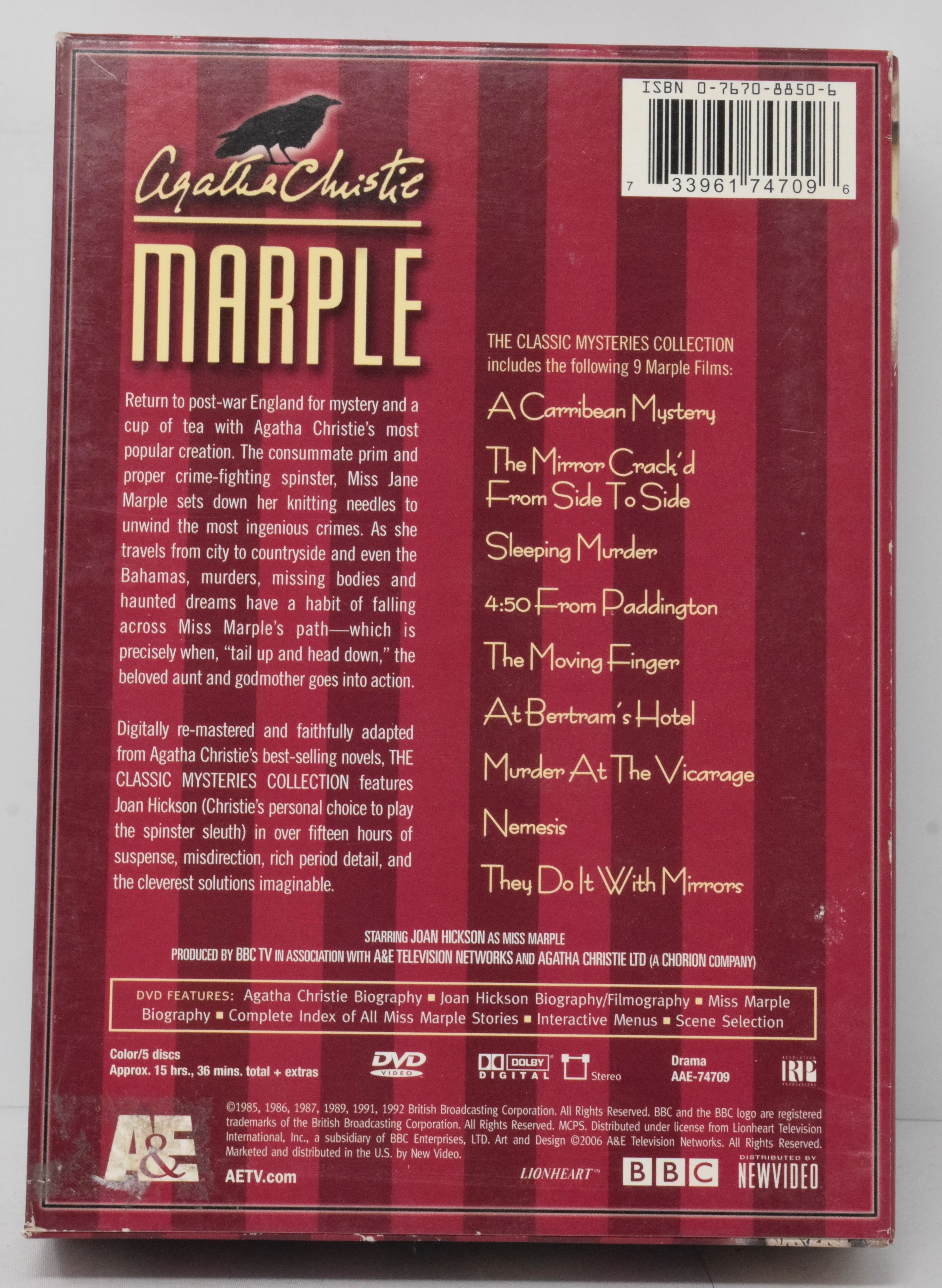 Agatha Christie Marple The Classic Mysteries Collection DVD A&E - Image 2