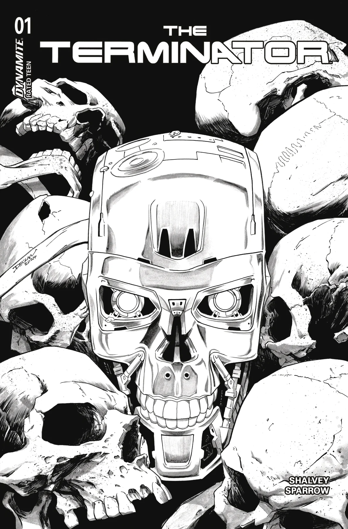 Terminator #1 O 1:20 Declan Shalvey Line Art Variant (10/09/2024) Dynamite