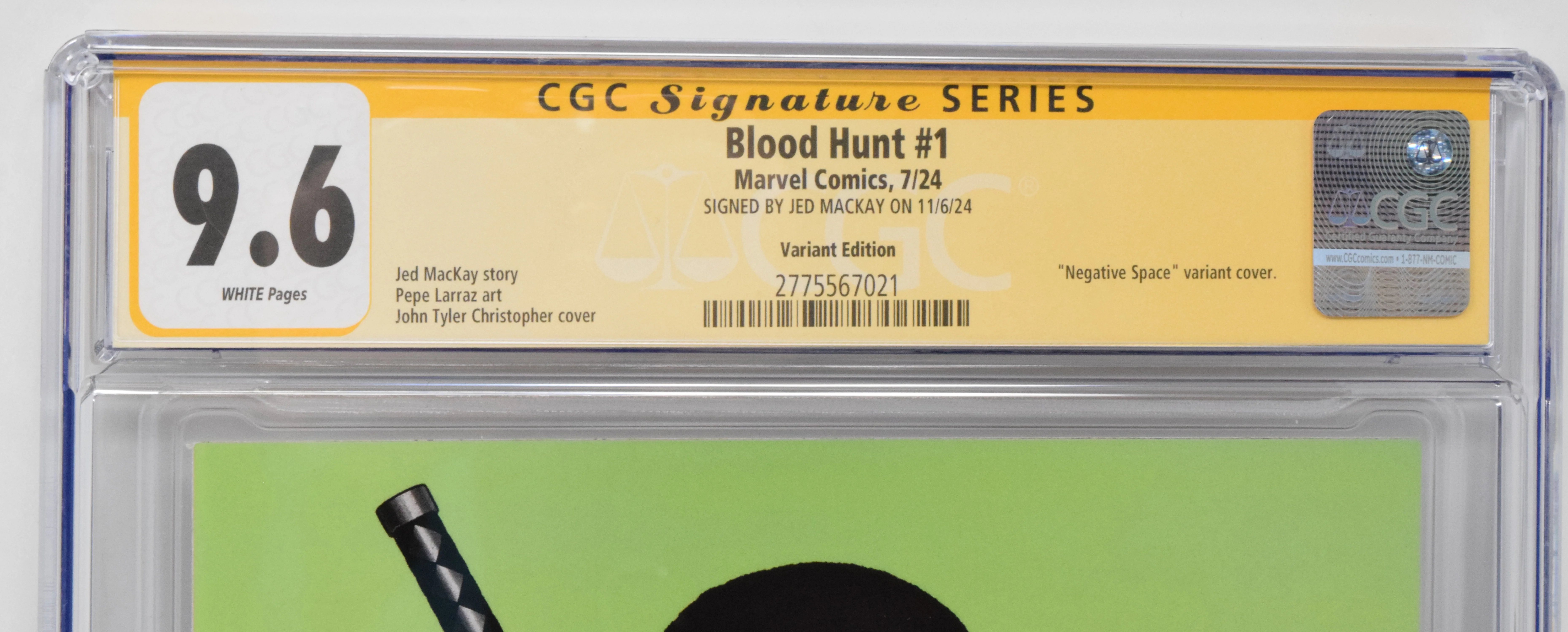 Blood Hunt #1 C Marvel 2024 John Tyler Christopher Blade CGC SS 9.6 SIGNED Jed MacKay Variant - Image 3