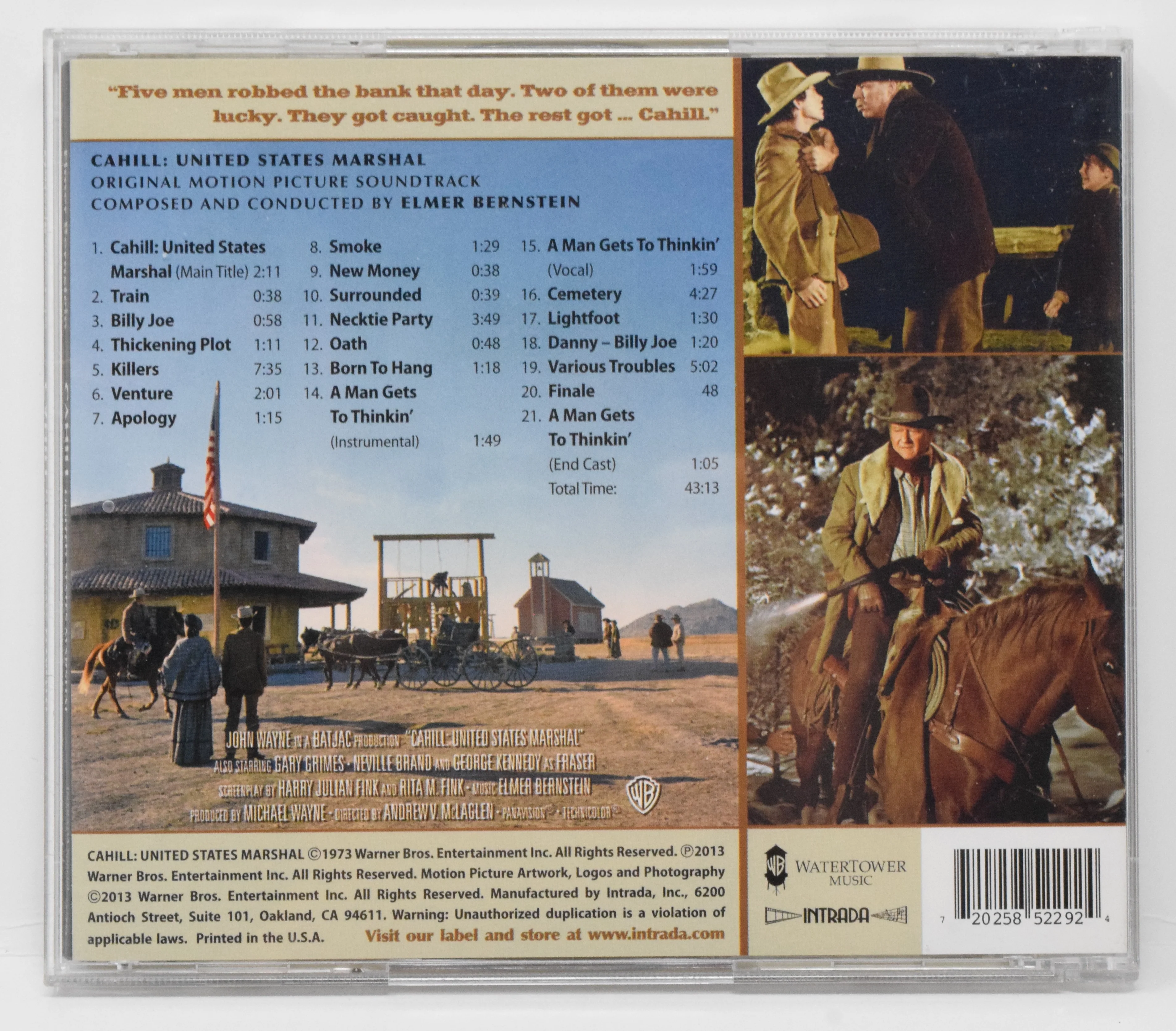 Cahill United States Marshal Soundtrack CD Elmer Bernstein Intrada - Image 2