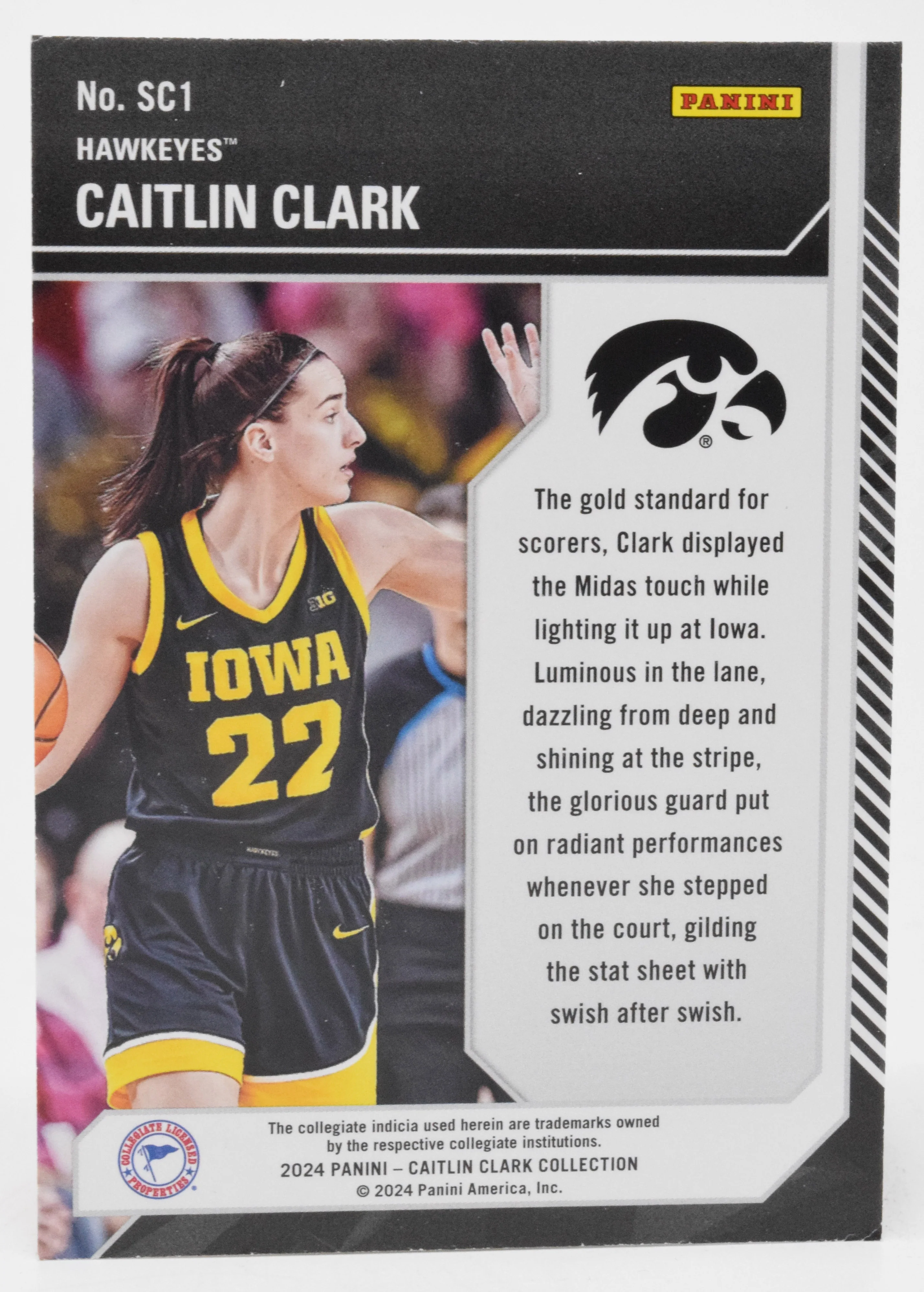 Caitlin Clark School Colors WNBA Basketball Card Panini Donruss 2024 SC1 - Image 2