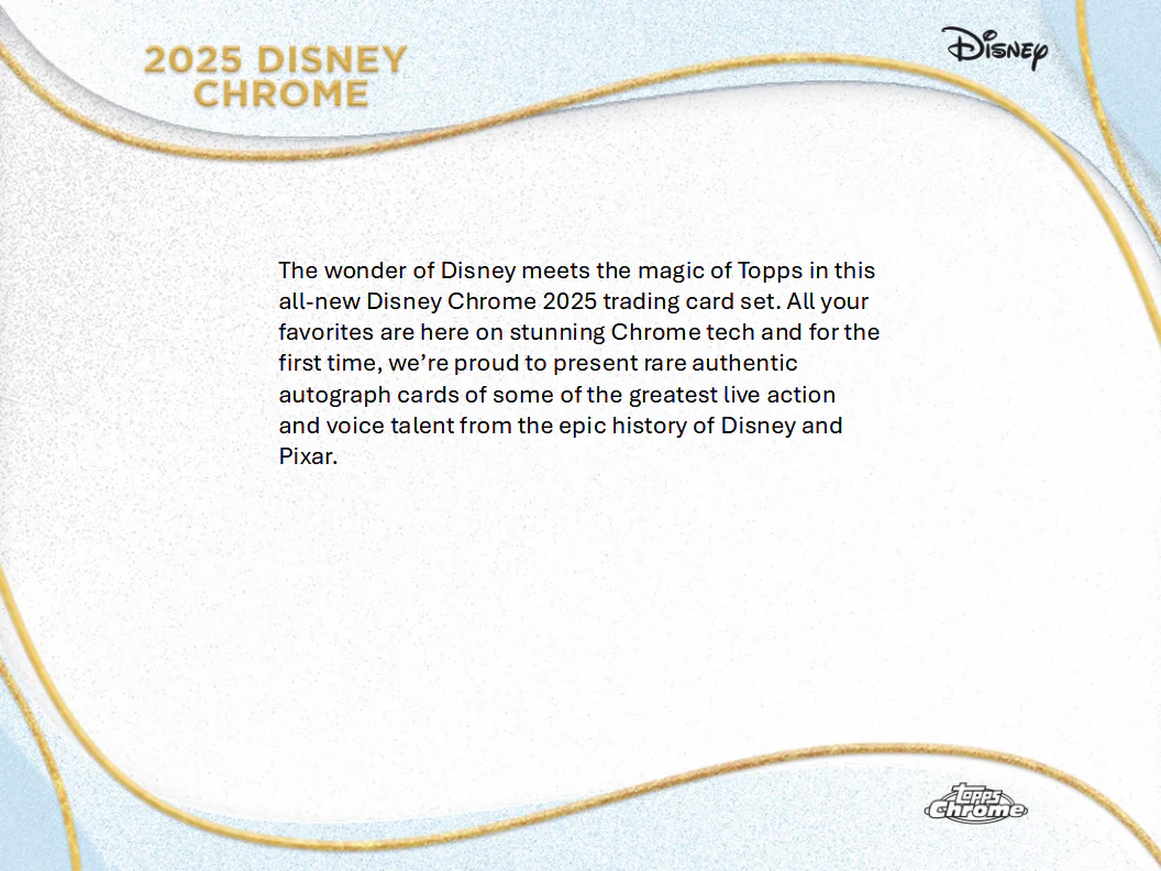 Disney Trading Cards Topps Chrome 2025 Hobby Breaker Box (09/24/2025) - Image 11