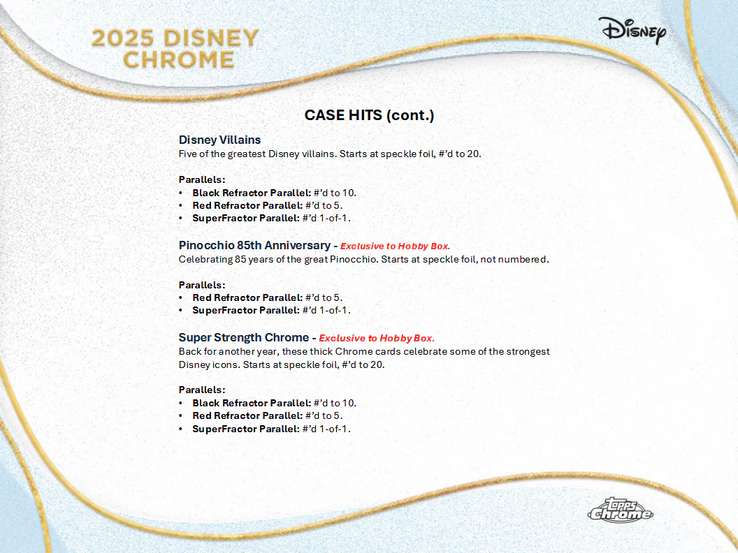 Disney Trading Cards Topps Chrome 2025 Hobby Breaker Box (09/24/2025) - Image 5