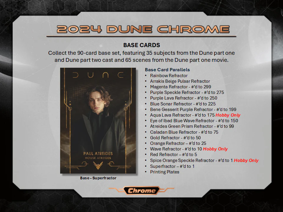 Dune Chrome Trading Cards Topps 2025 Hobby Box (10/15/2025) - Image 3