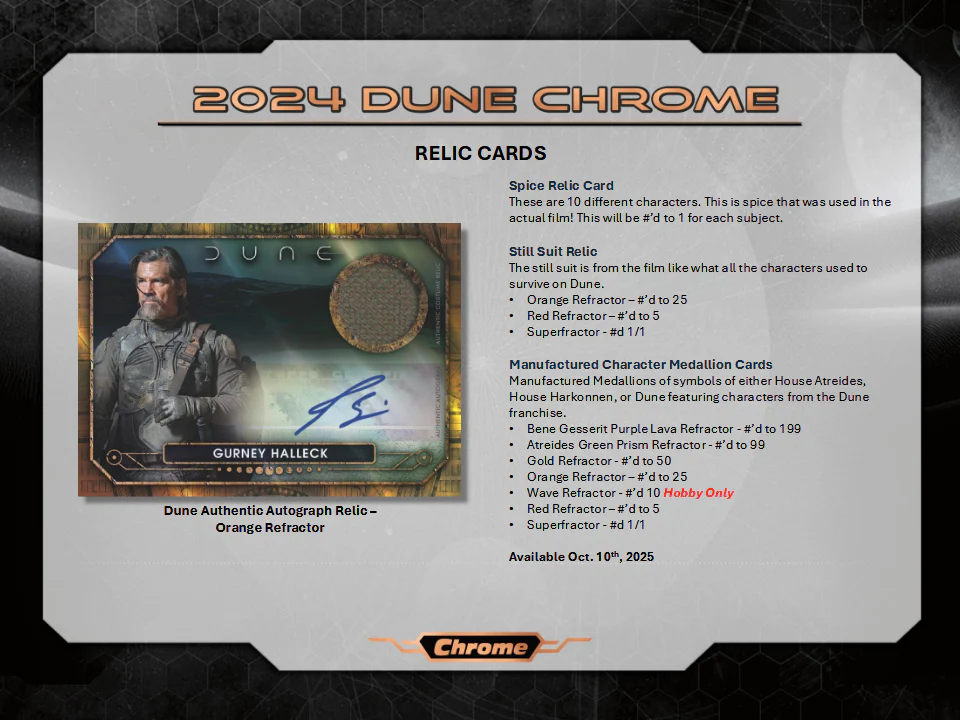 Dune Chrome Trading Cards Topps 2025 Hobby Box (10/15/2025) - Image 8