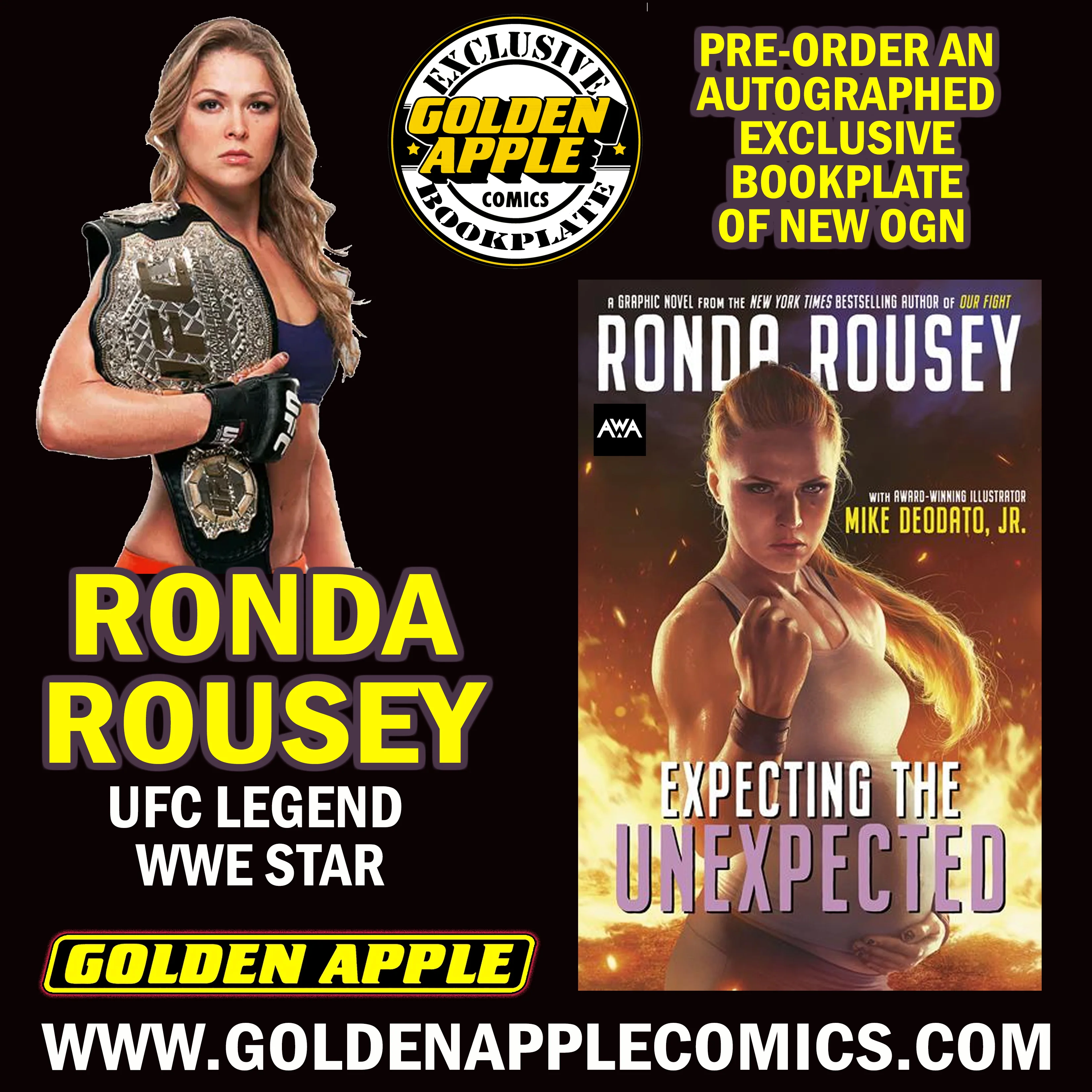 Expecting The Unexpected TP SIGNED Ronda Rousey Bookplate (10/08/2025) AWA - Image 2
