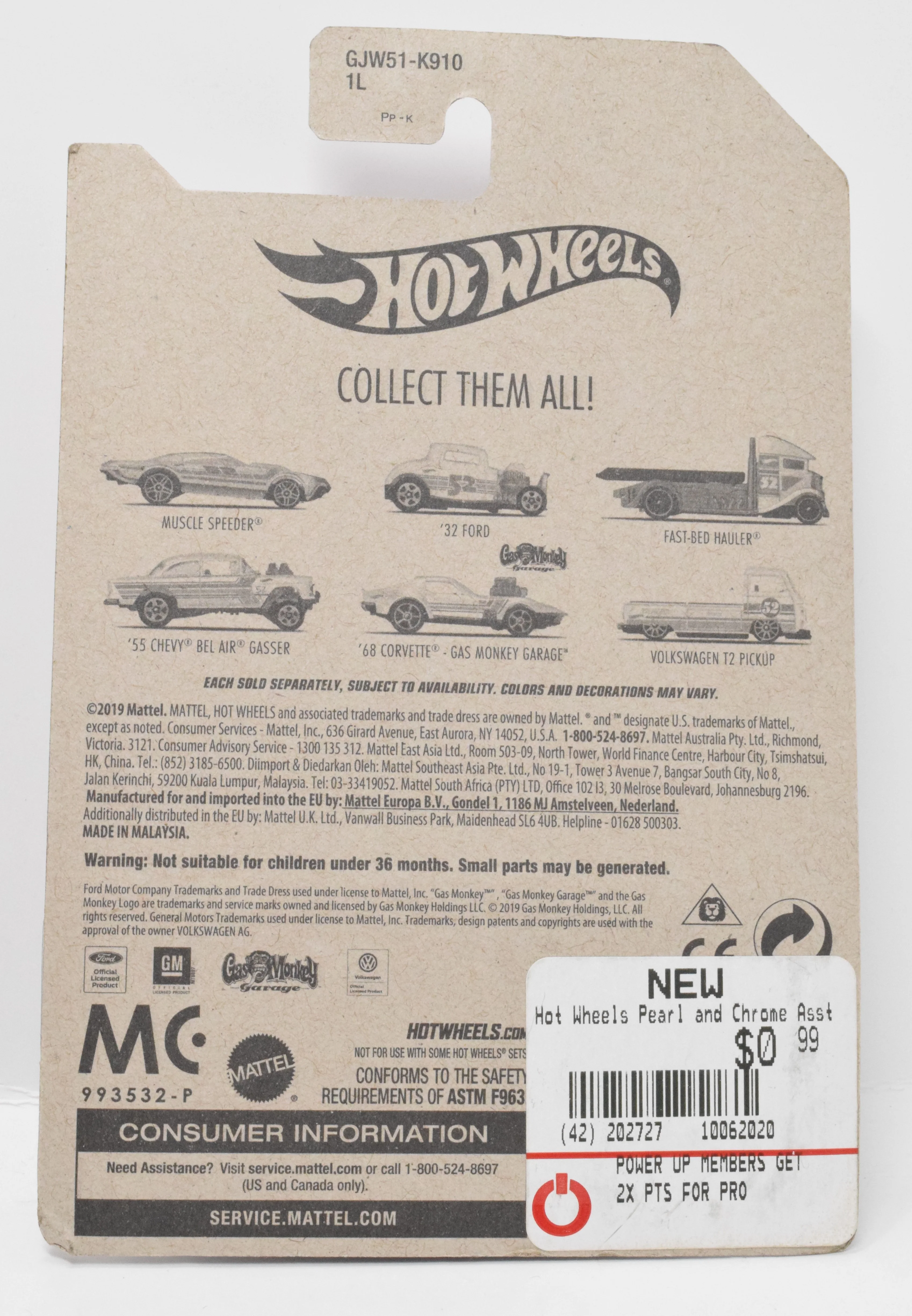Hot Wheels 55 Chevy Bel Air Gasser Diecast Car White 4/6 New - Image 2