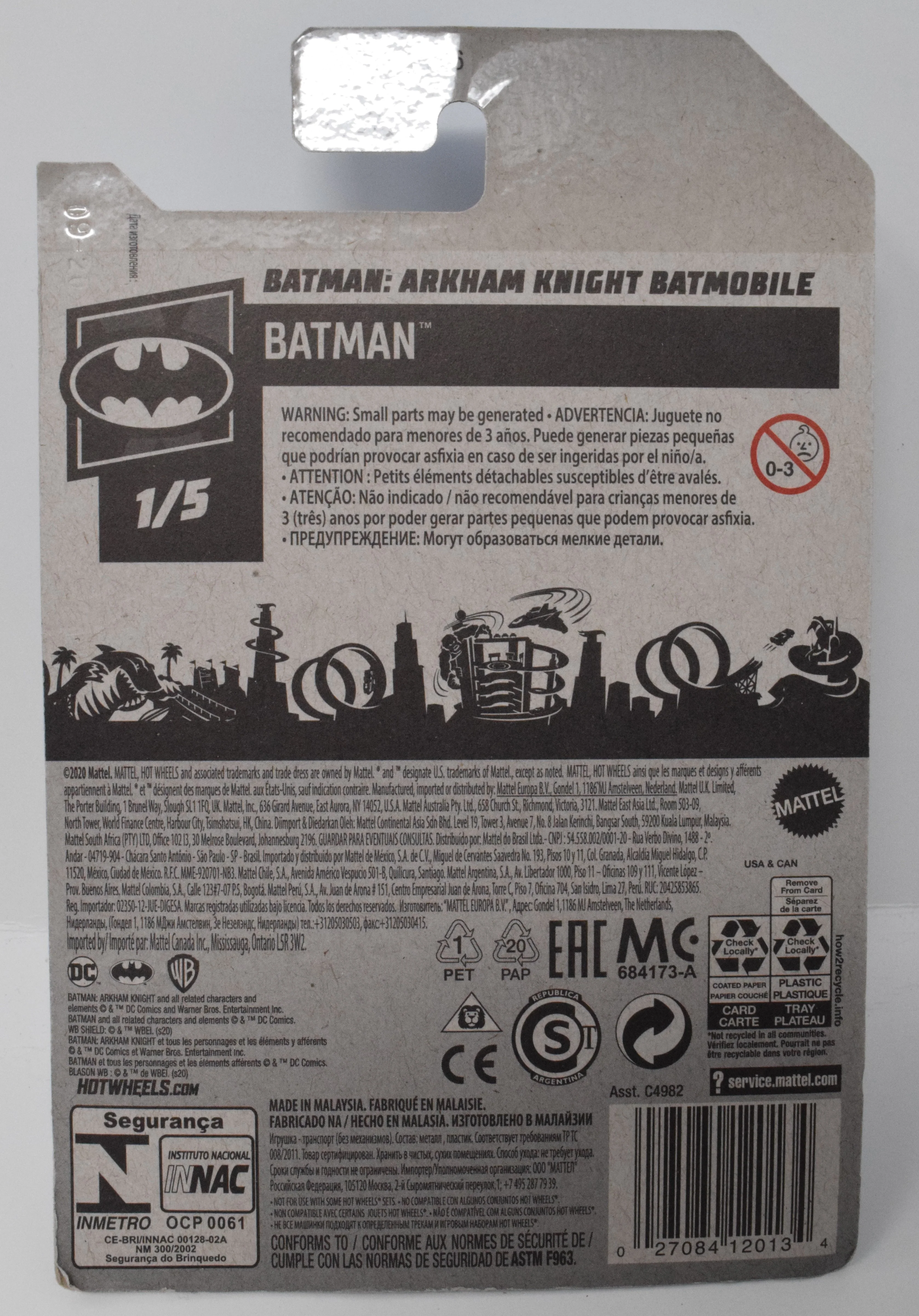 Hot Wheels BatMan Arkham Knight Batmobile 1/5 8 DieCast Car New - Image 2