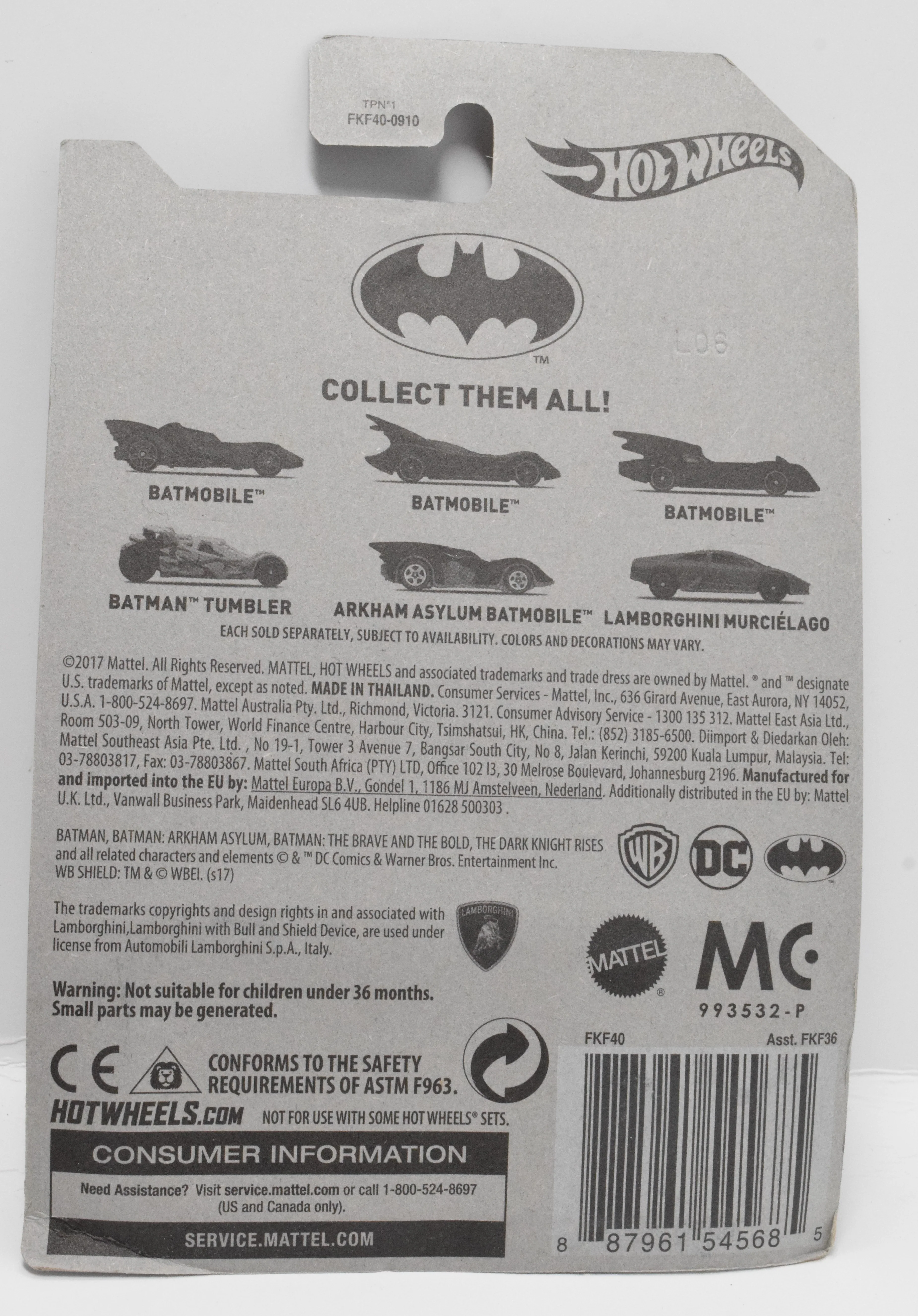 Hot Wheels Batman Tumbler Dark Knight Rises DC DieCast Car 4/6 New - Image 2