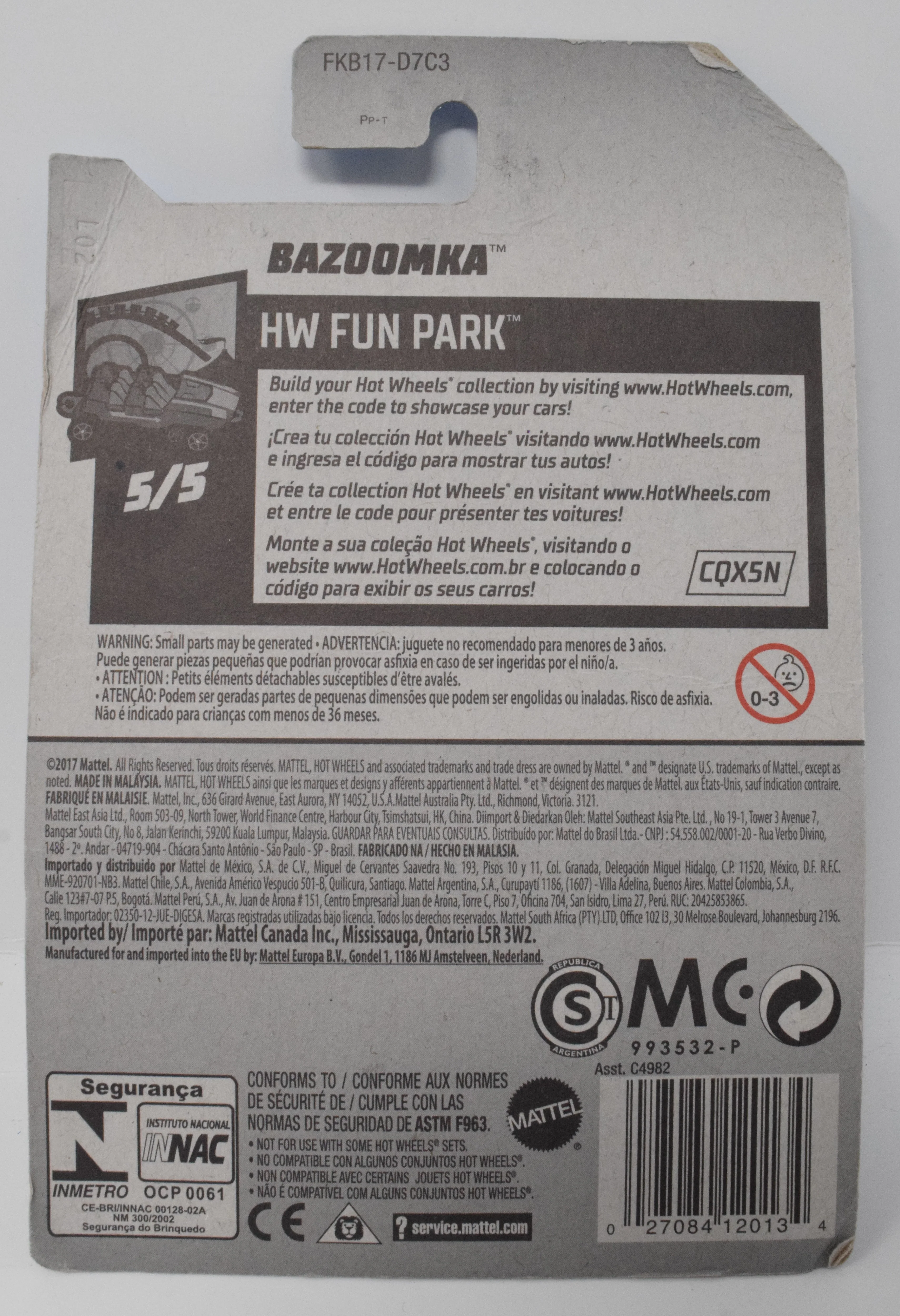Hot Wheels Bazoomka HW Fun Park 5/5 191 DieCast Car New - Image 2