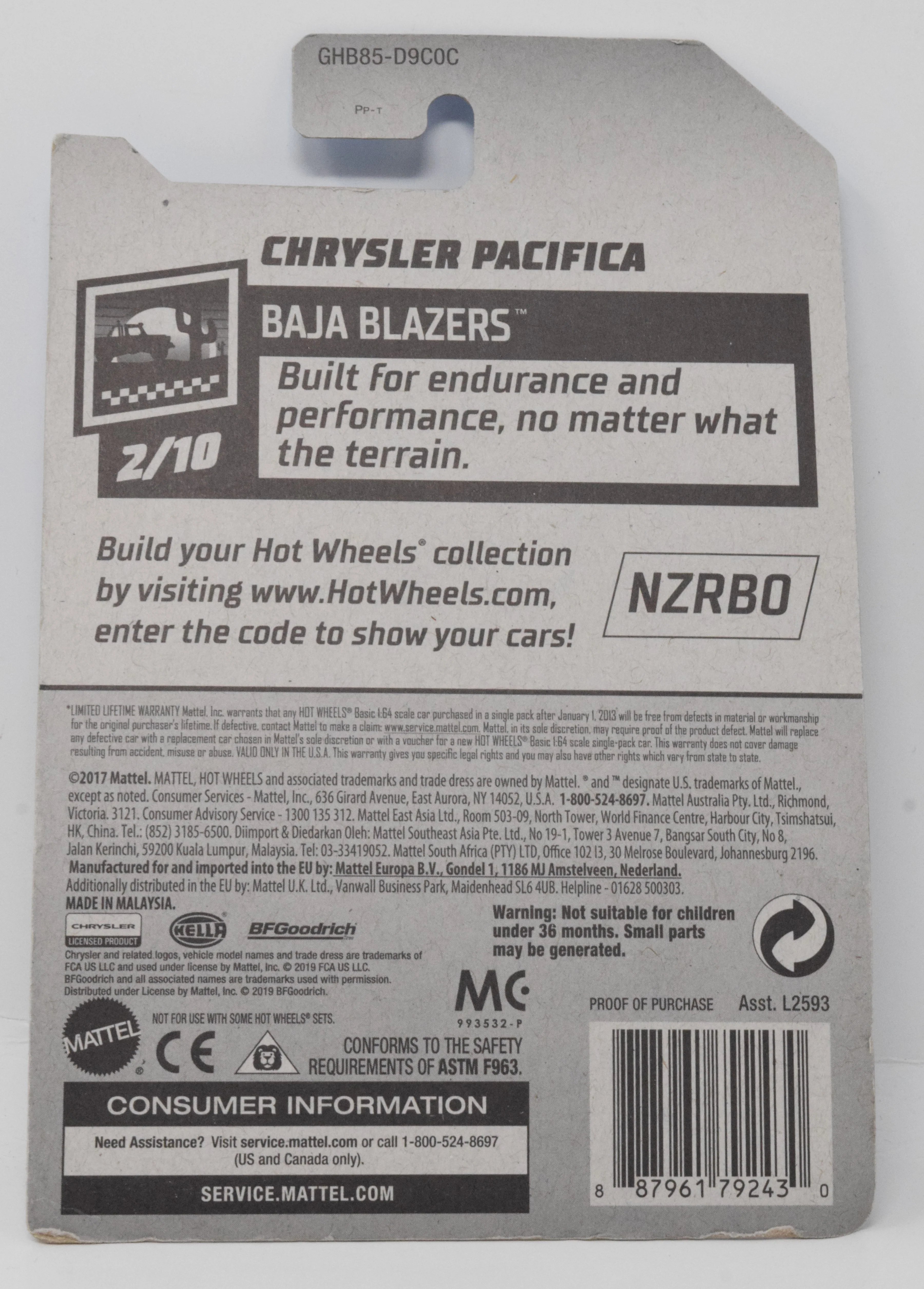 Hot Wheels Chrysler PacificaBaja Blazers 2/10 51 DieCast Car New - Image 2