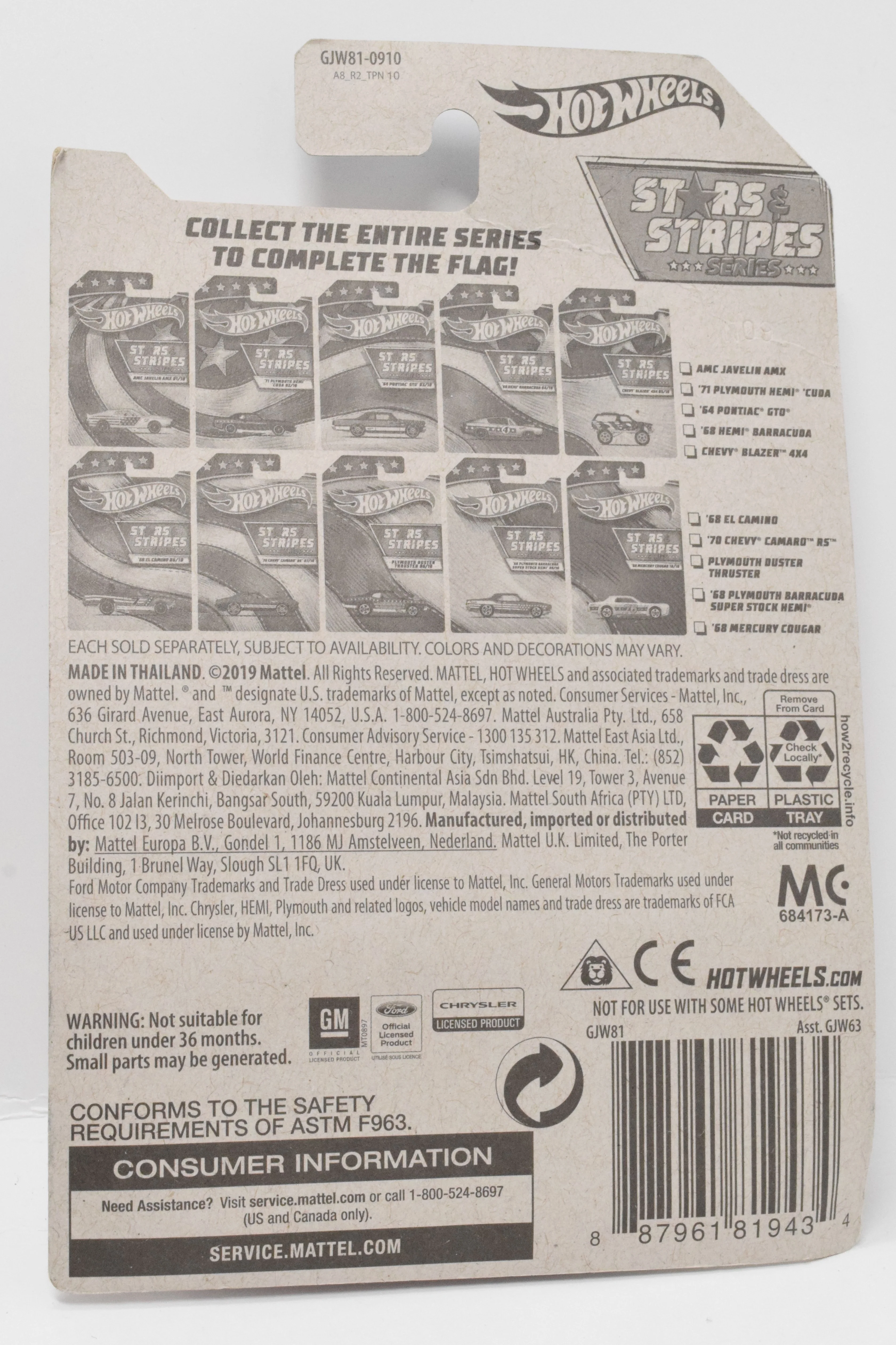 Hot Wheels Plymouth Duster Thruster Stars and Stripes DieCast Car 8/10 New - Image 2