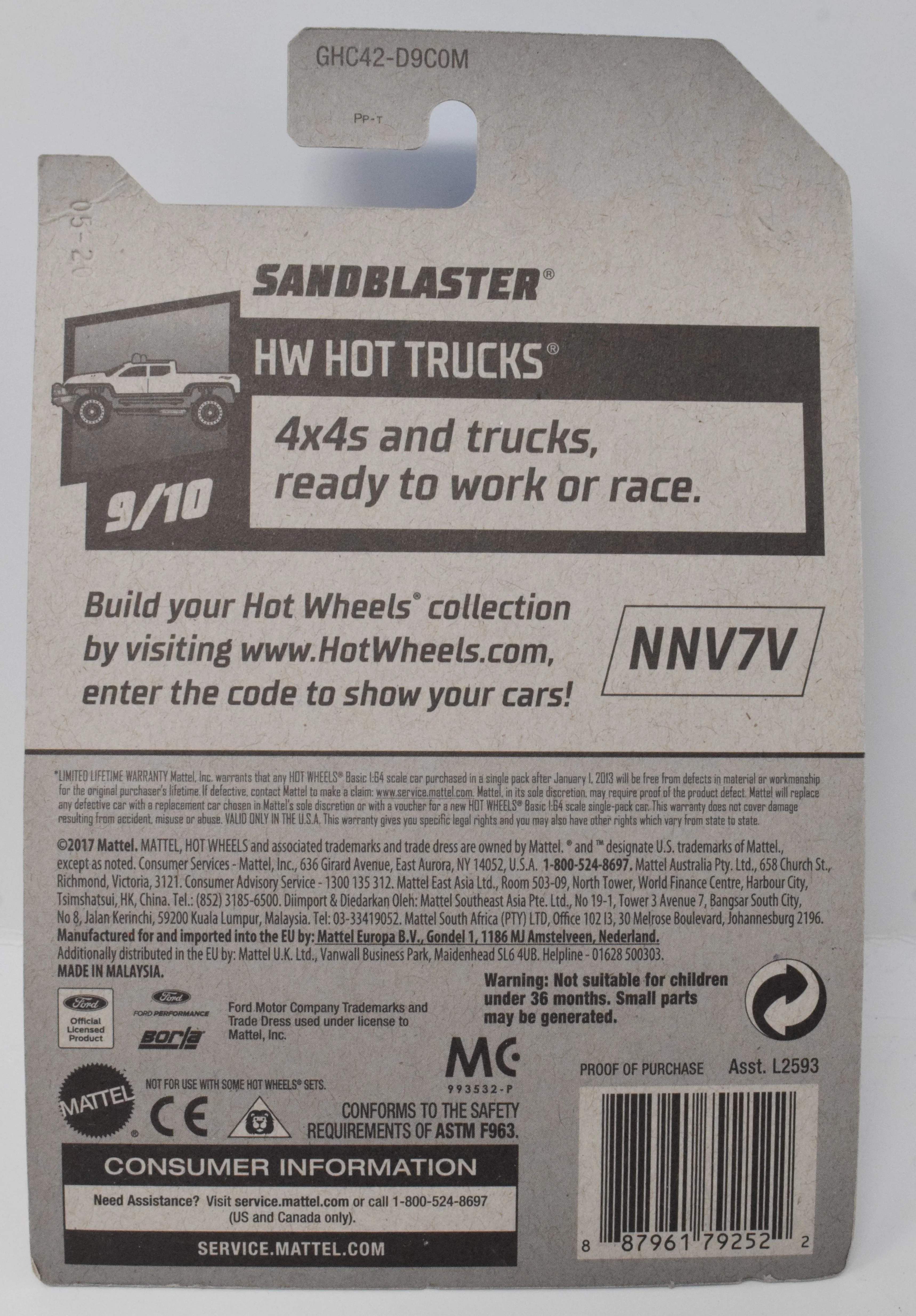 Hot Wheels SandBlaster HW Hot Trucks Borla 9/10 215 DieCast Car New - Image 2