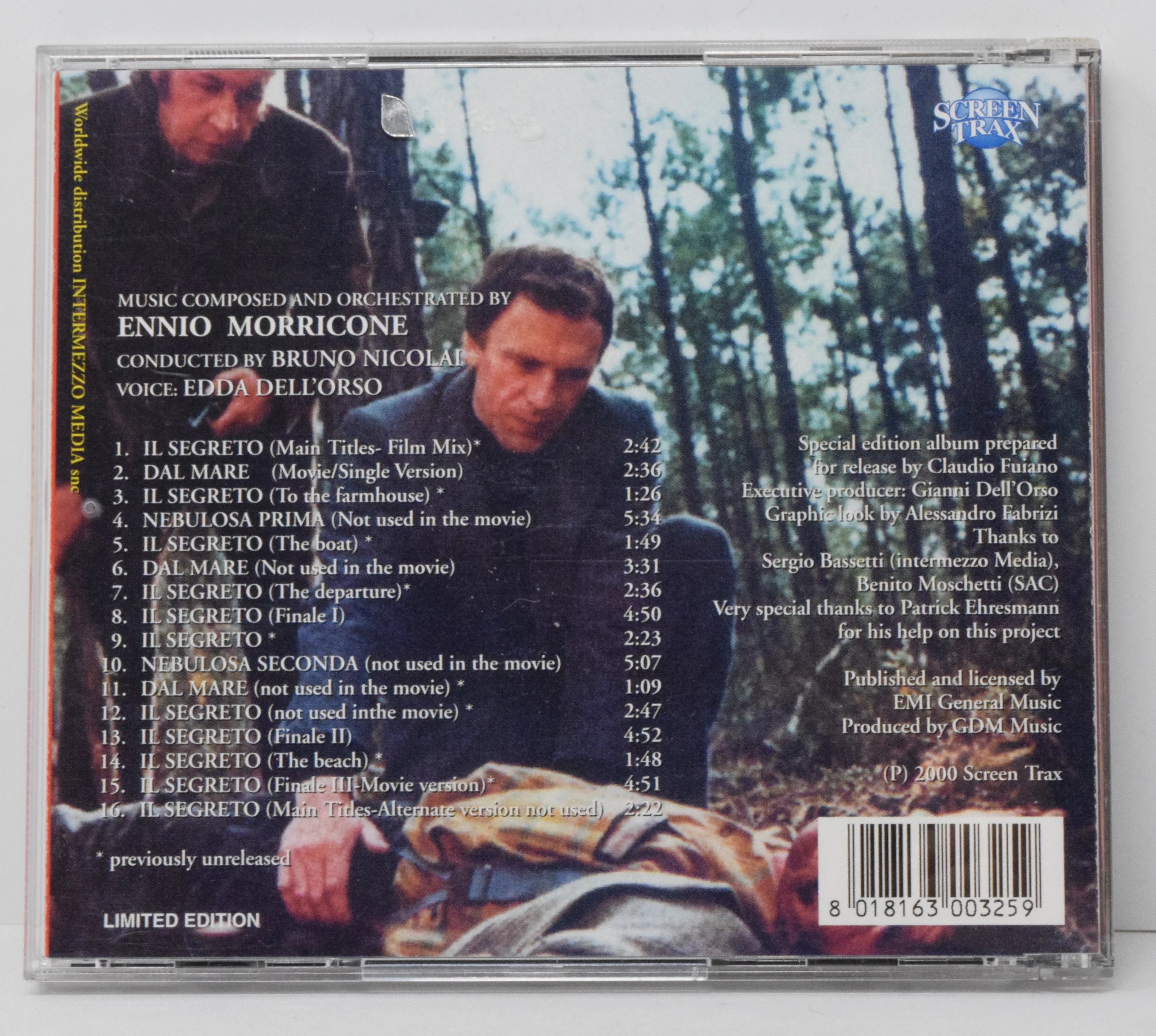 Il Segreto Soundtrack CD Ennio Morricone Screen Trax - Image 2