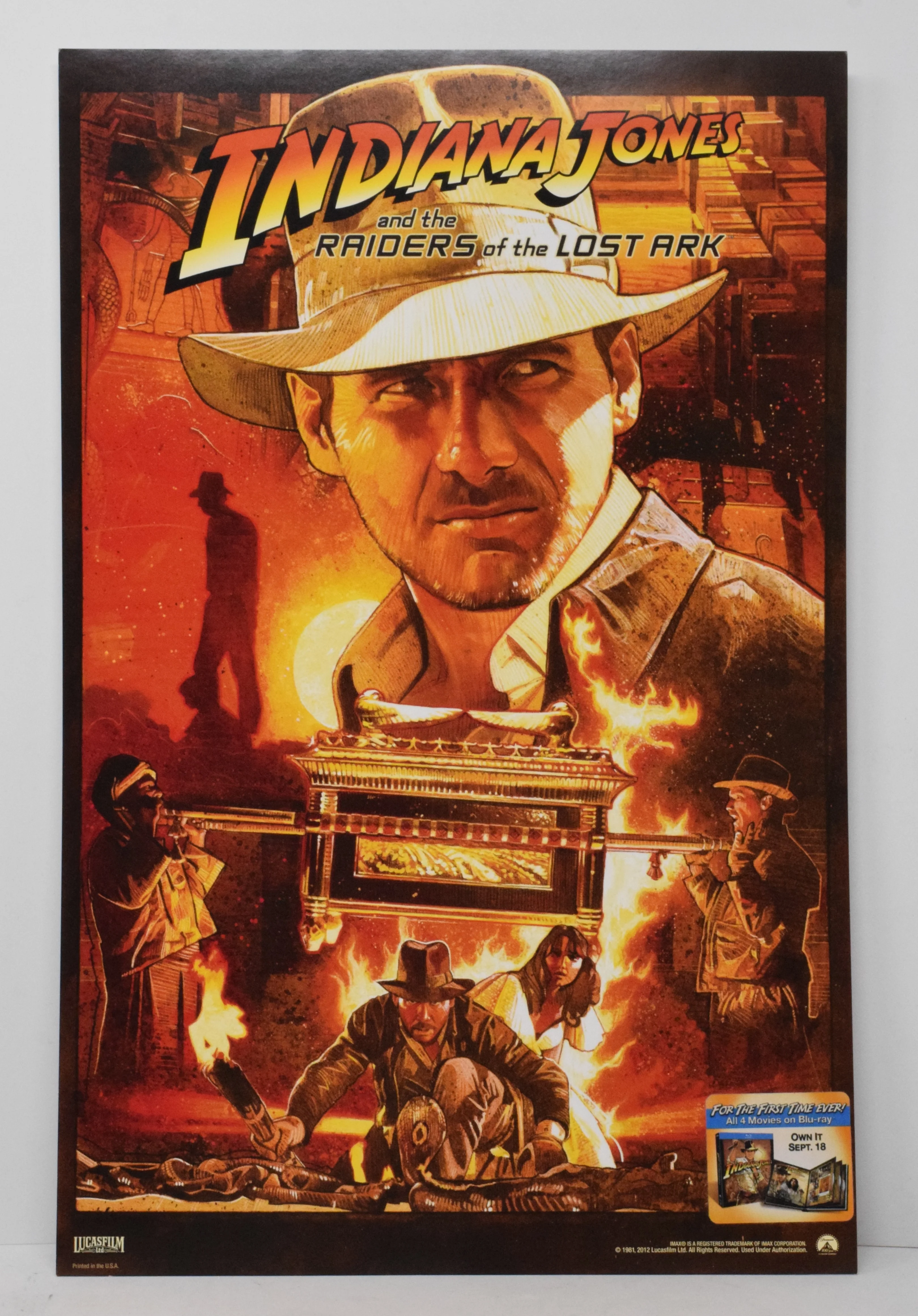 Indiana Jones And The Raiders Of The Lost Ark Poster Blu Ray 11 x 17
