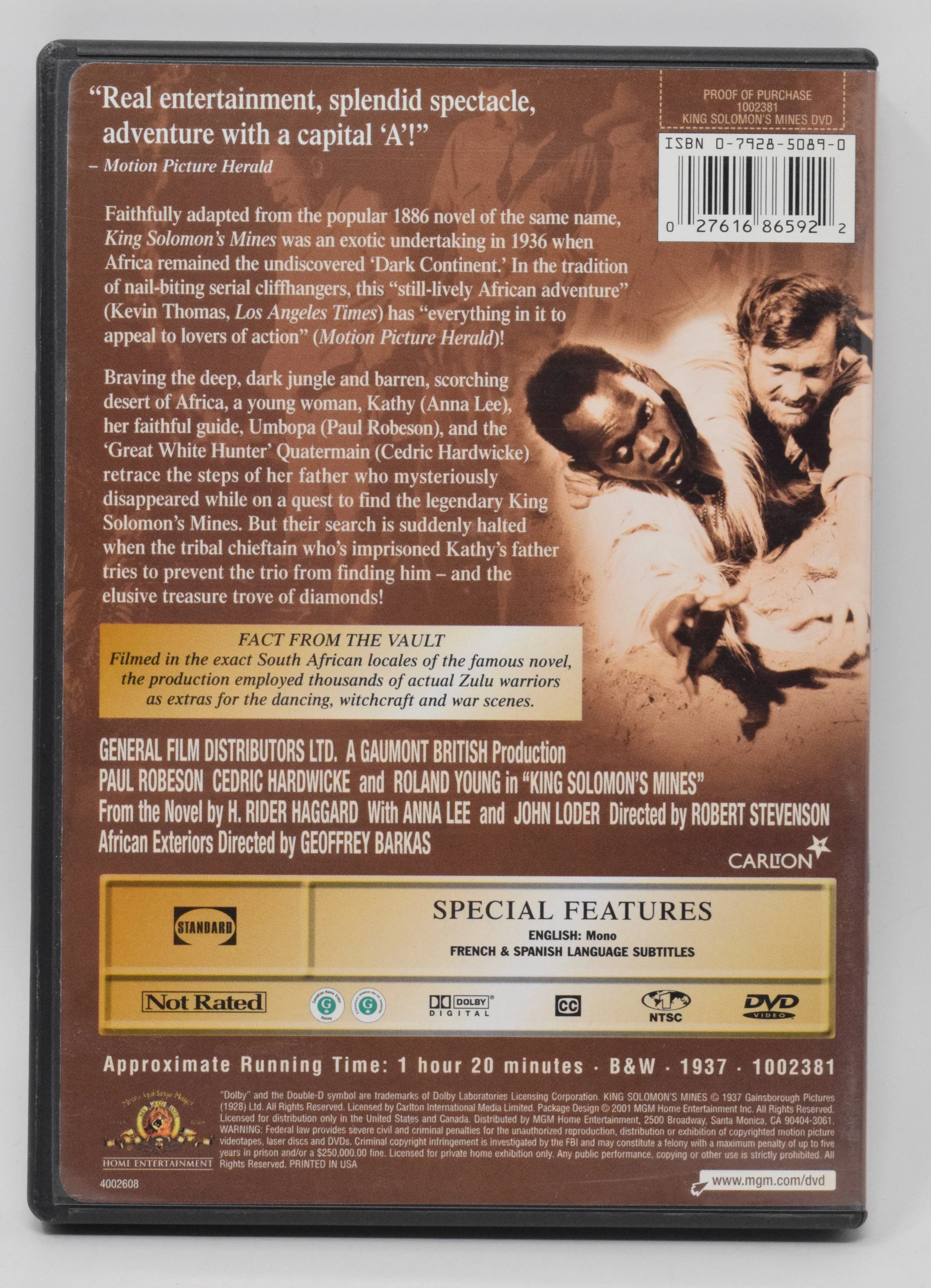 King Solomon's Mines DVD - Image 2