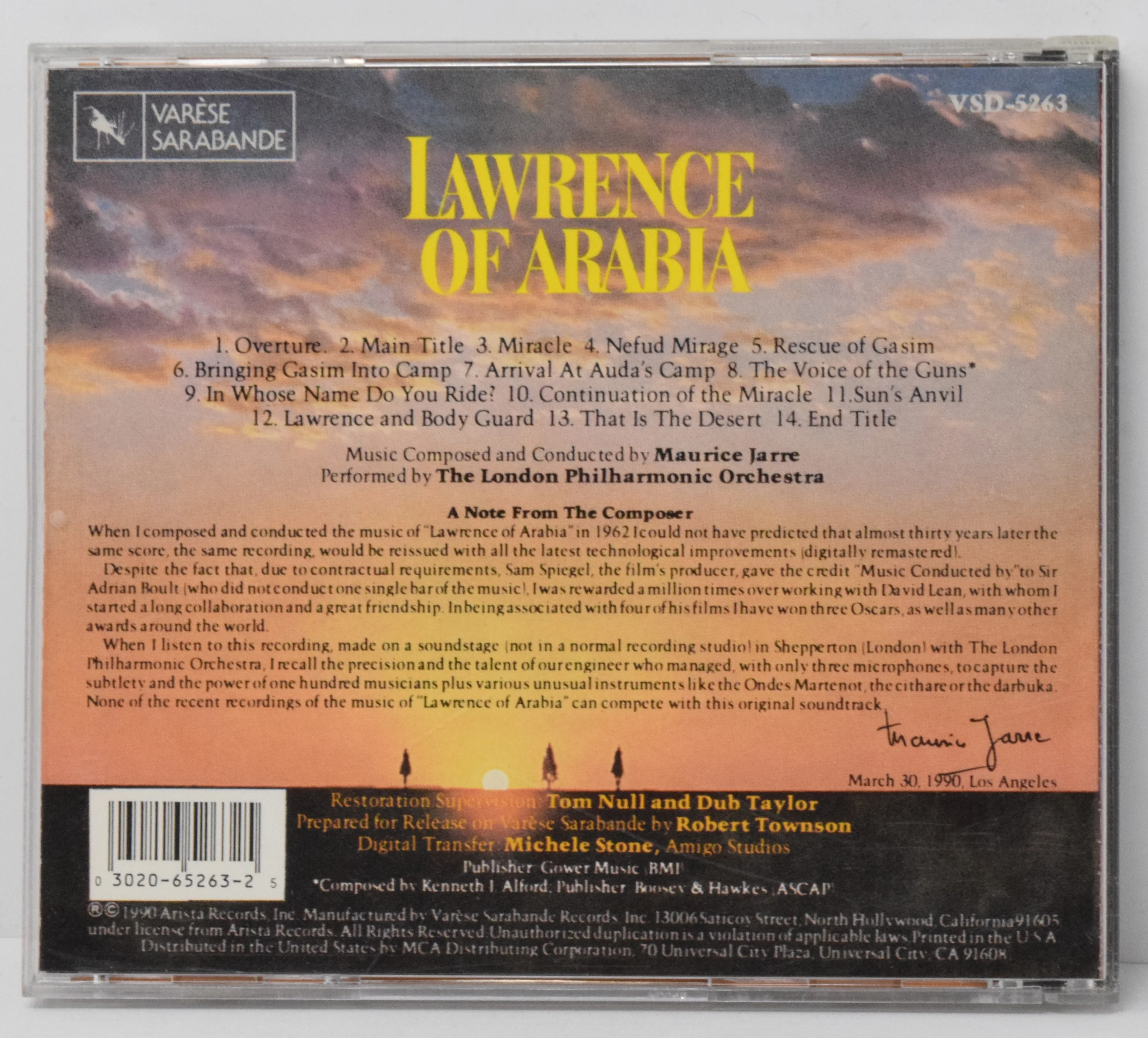 Lawrence Of Arabia Soundtrack CD Maurice Jarre Varese - Image 2