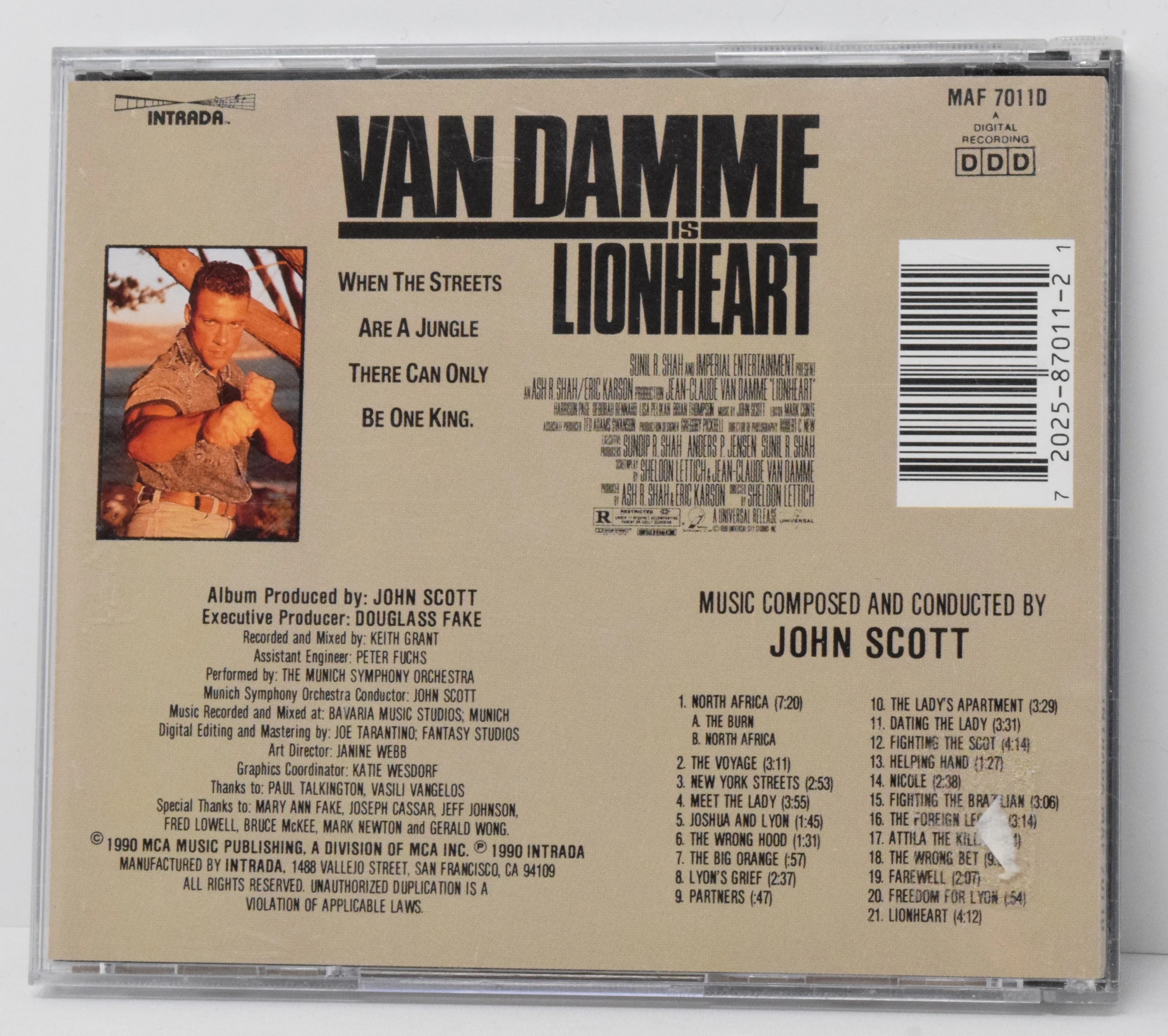 Lionheart Soundtrack CD John Scott Intrada Van Damme - Image 2
