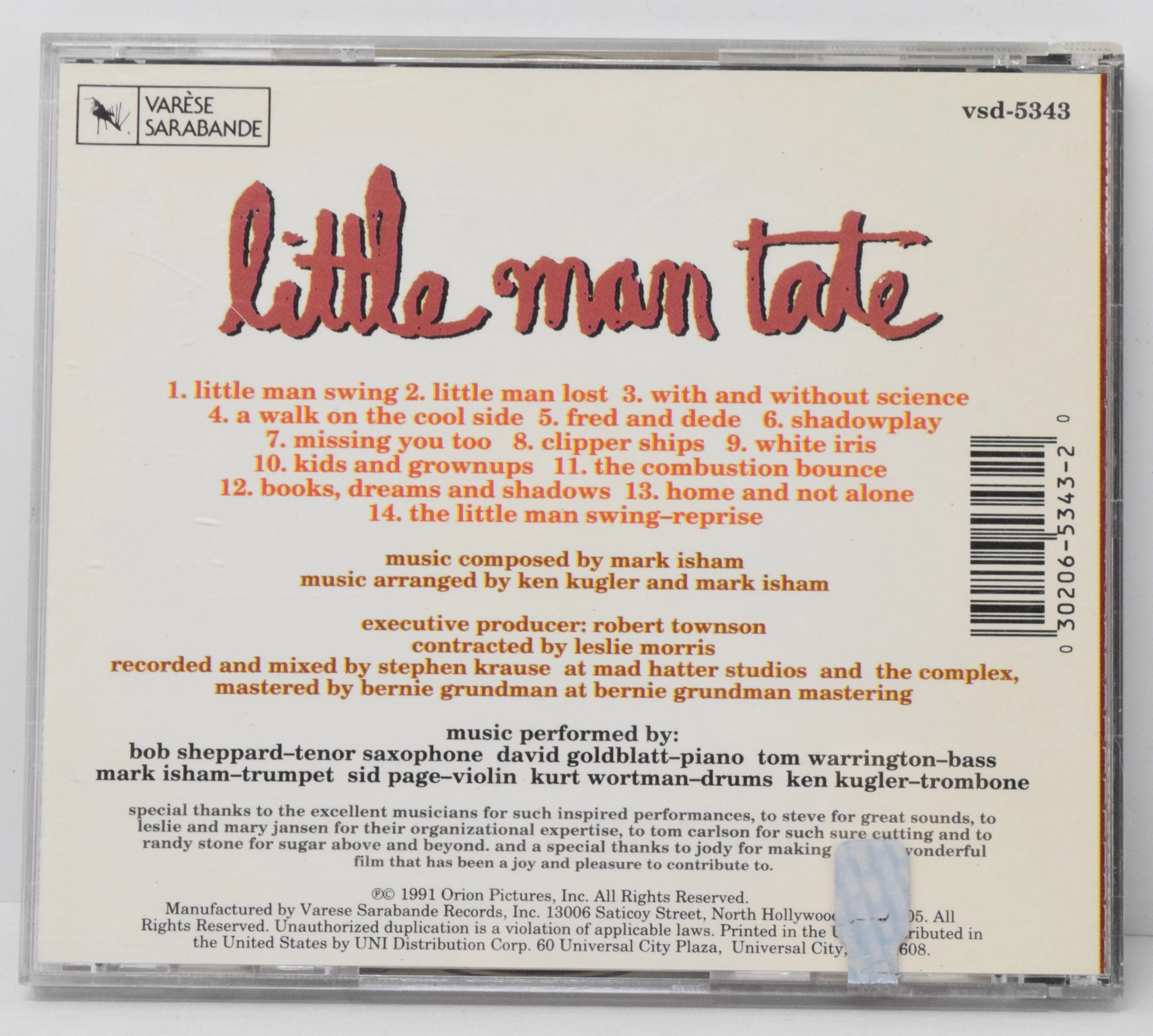 Little Man Tate Soundtrack CD Mark Isham Varese - Image 2
