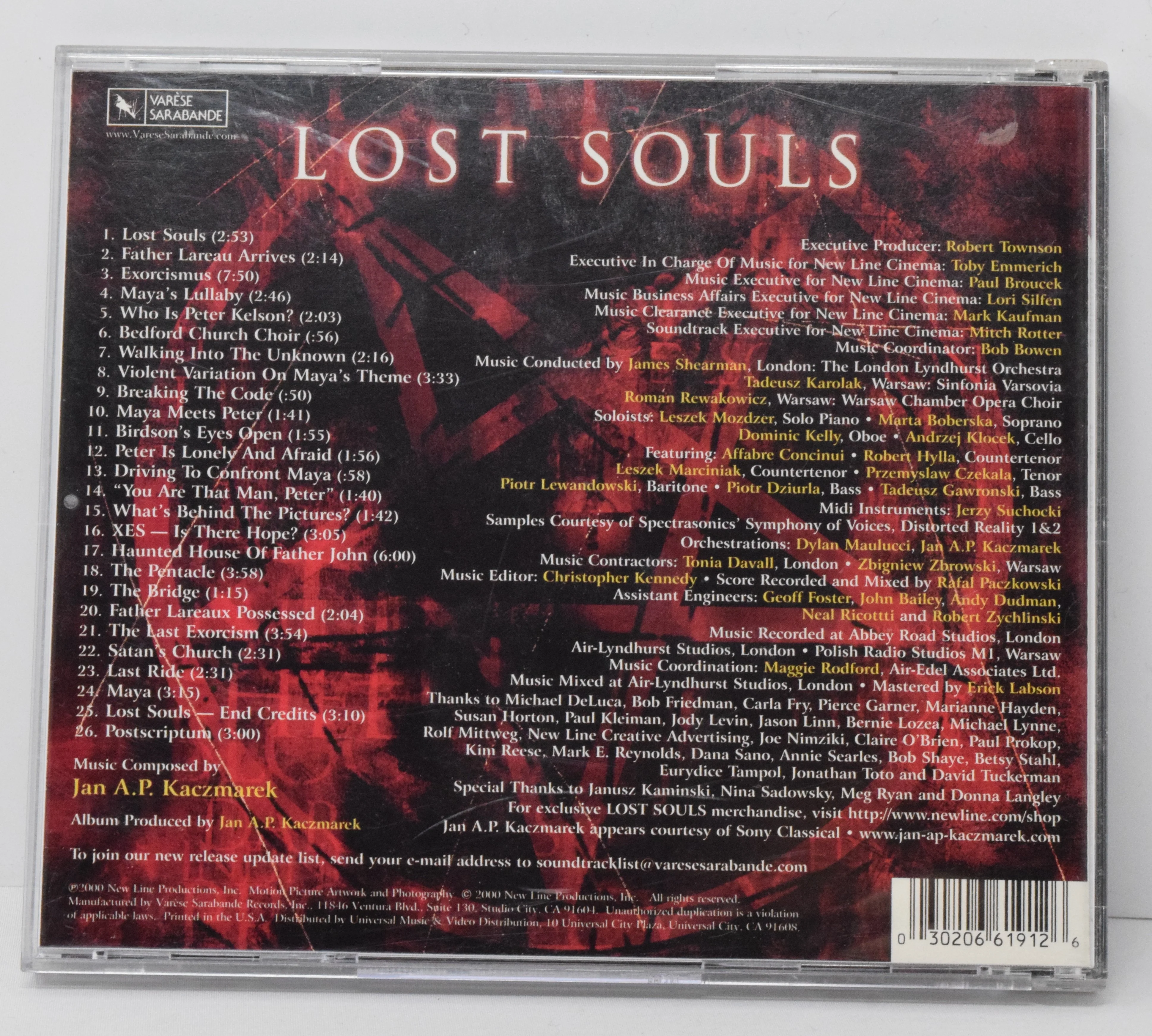 Lost Souls Soundtrack CD Jan AP Kaczmarek Varese - Image 2