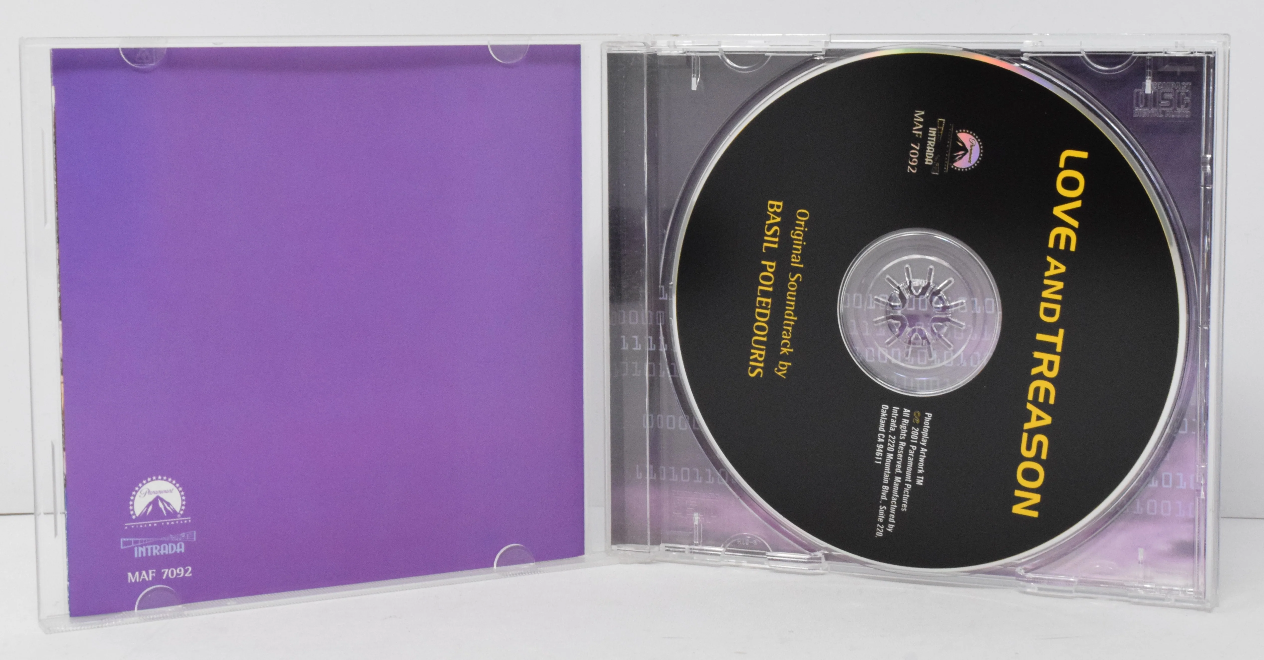 Love And Treason Soundtrack CD Basil Poledouris Intrada - Image 3