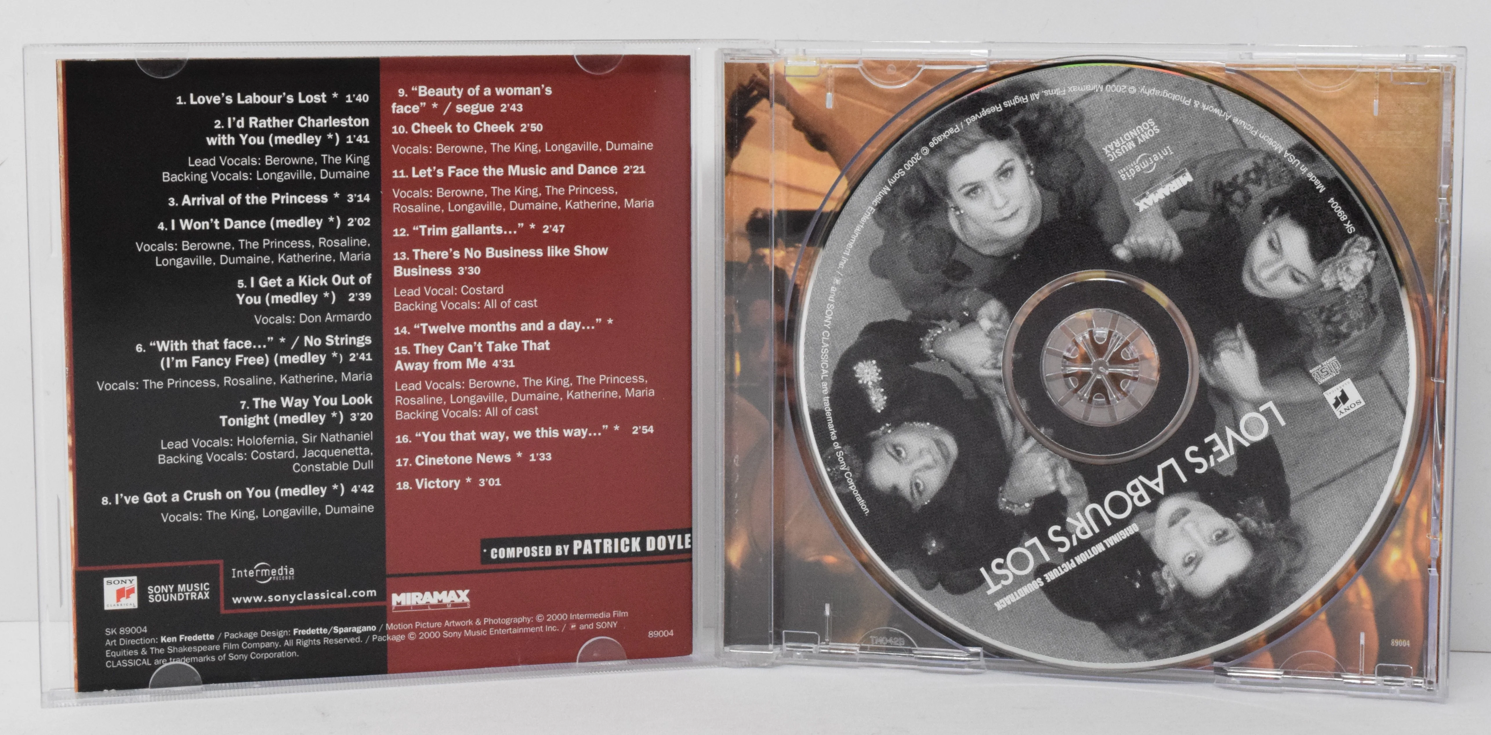 Loves Labours Lost Soundtrack CD Patrick Doyle Sony - Image 3
