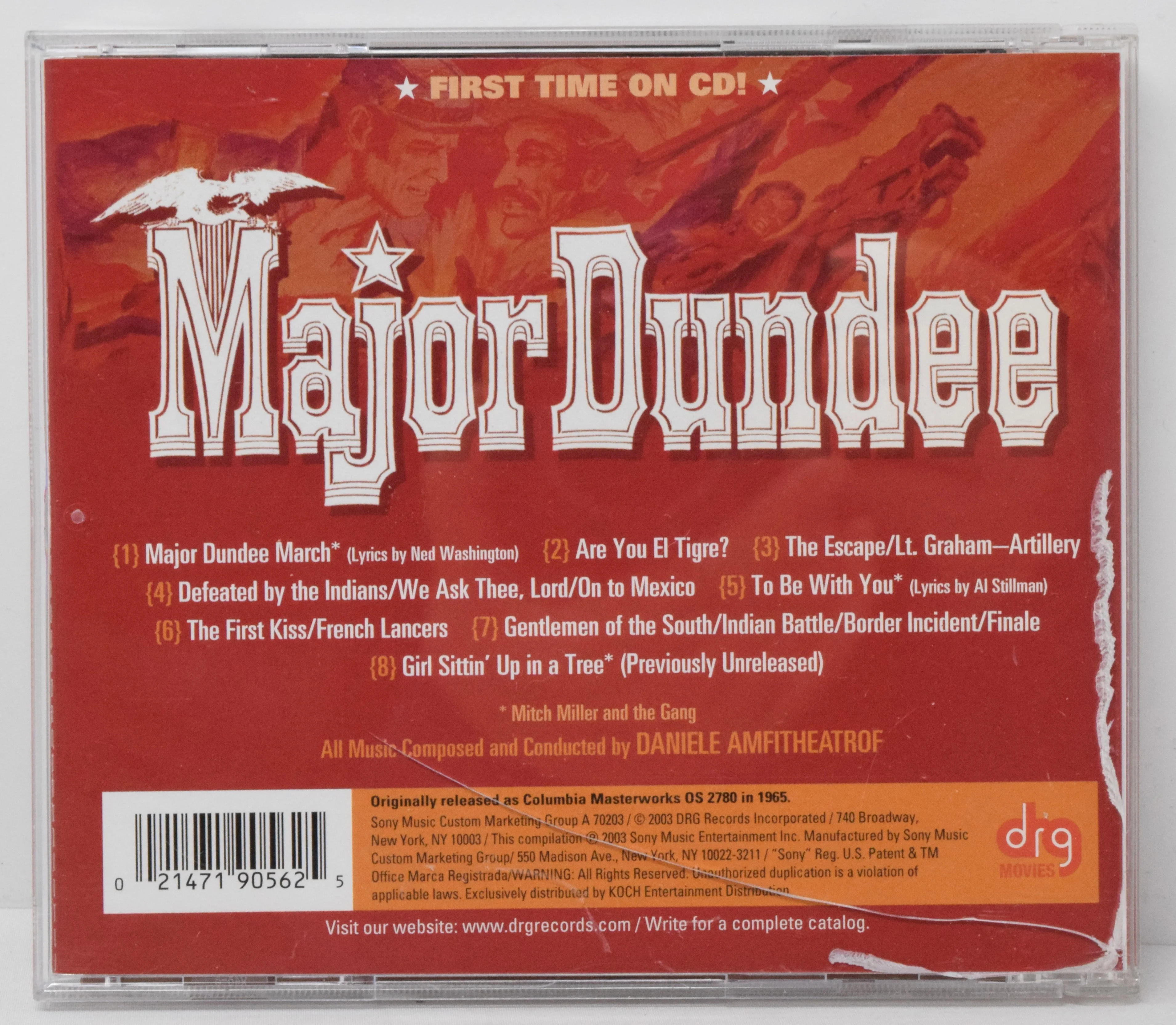 Major Dundee Soundtrack CD Daniele Amfitheatrof DRG - Image 2