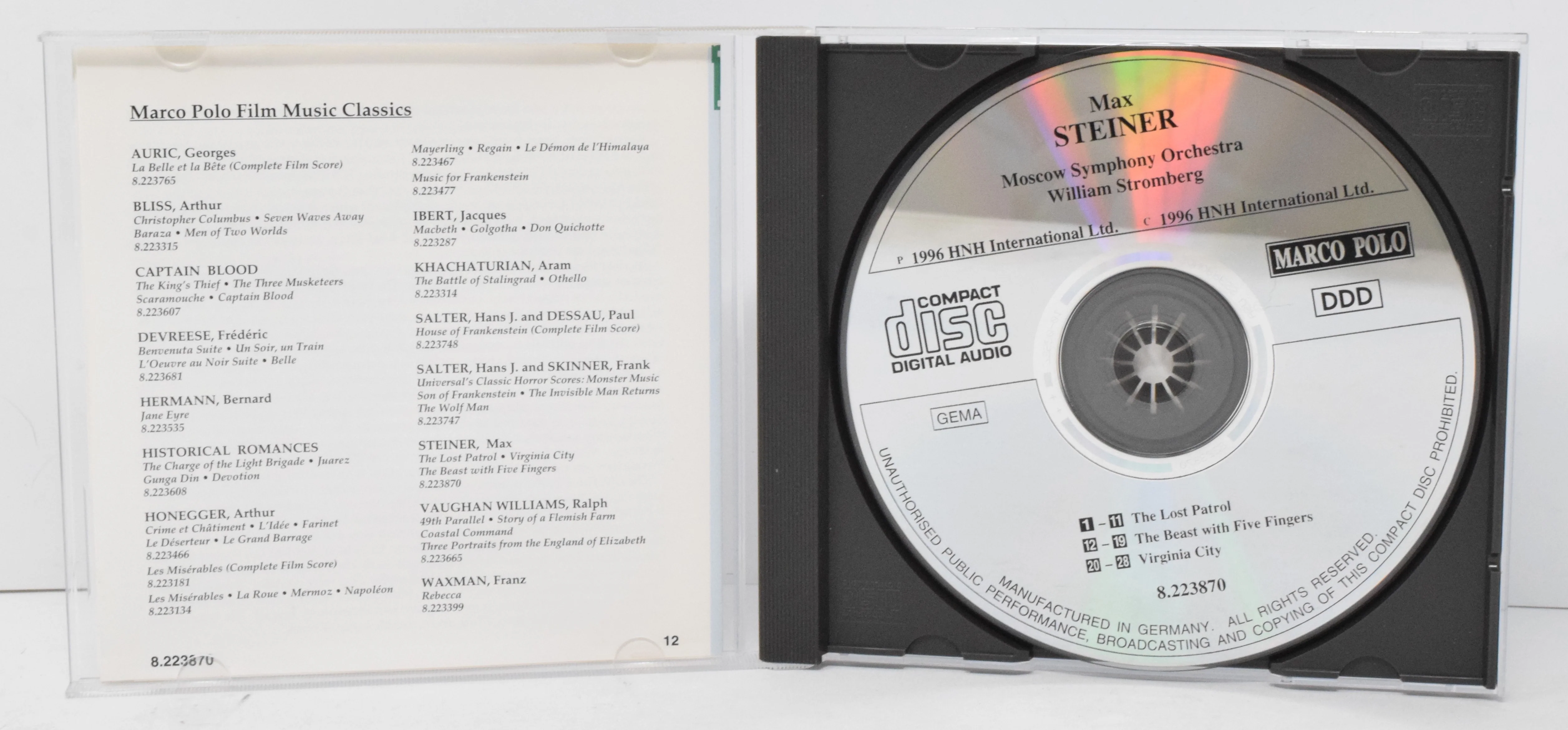 Max Steiner The Lost Patrol Virginia City Soundtrack CD William Stromberg - Image 3