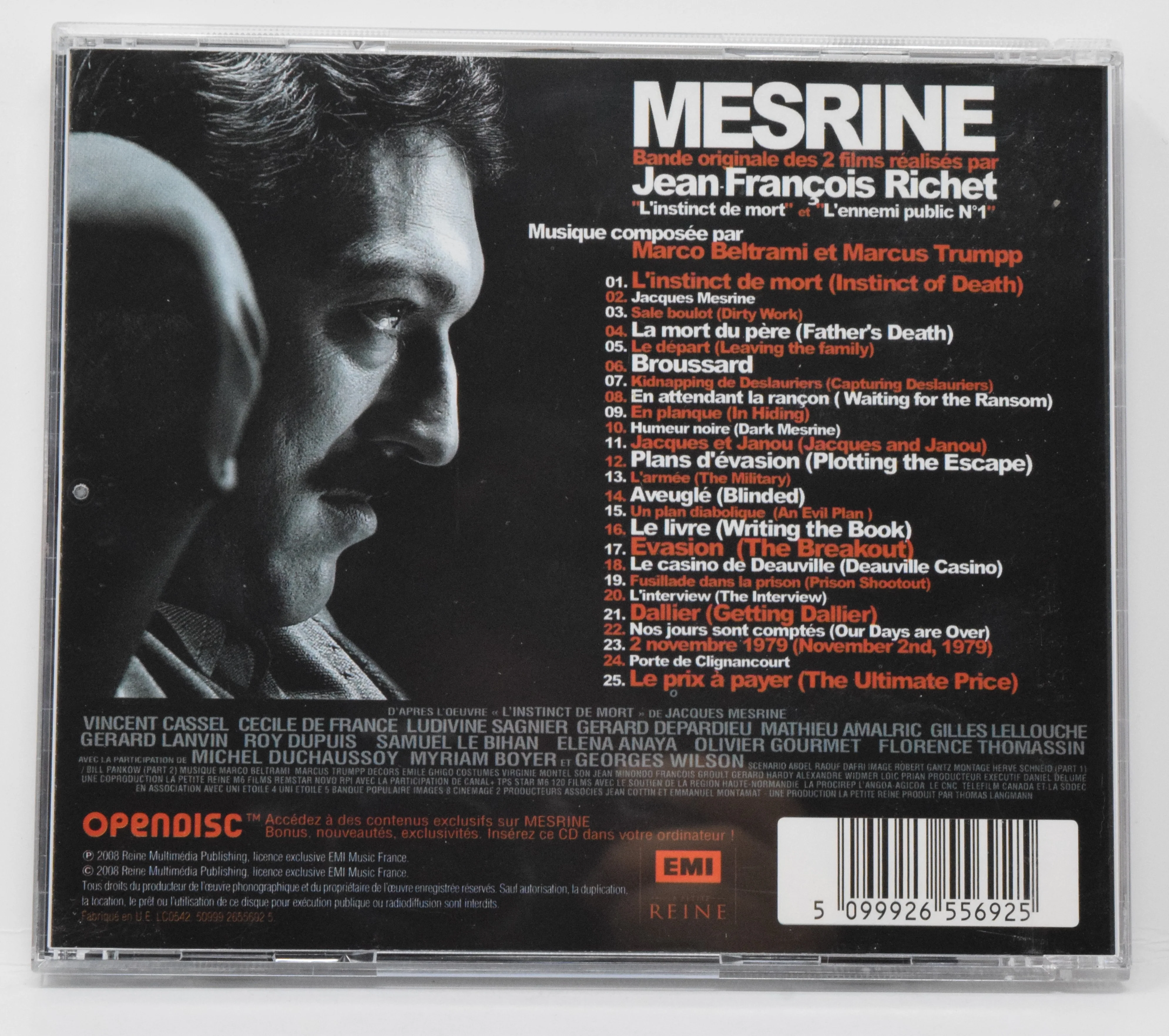 Mesrine Soundtrack CD Bande Originale Vincent Cassel - Image 2