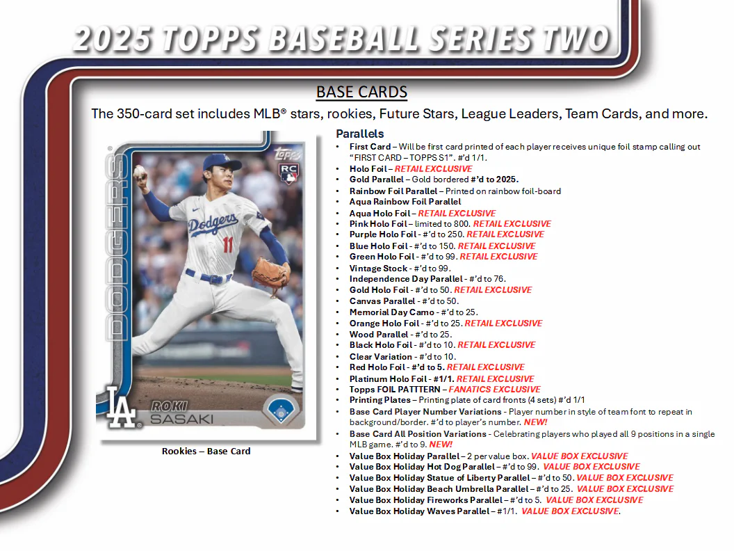 MLB Baseball Series 2 Value Box SE Trading Cards Topps 2025 7 Packs (06/11/2025) - Image 3