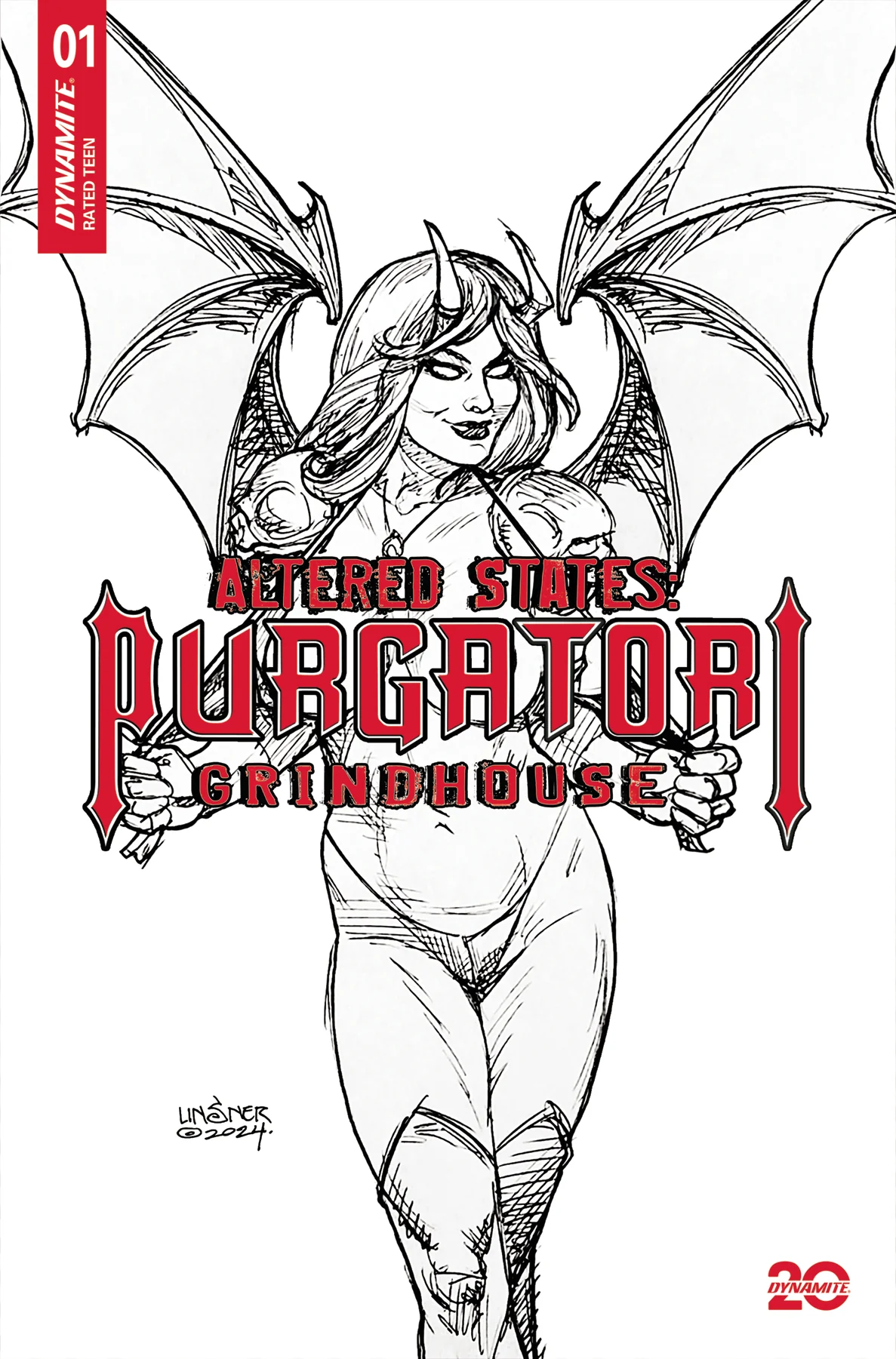 Altered Purgatori Grindhouse One Shot I 1:20 Joseph Michael Linsner Line Variant (01/01/2025) Dynamite