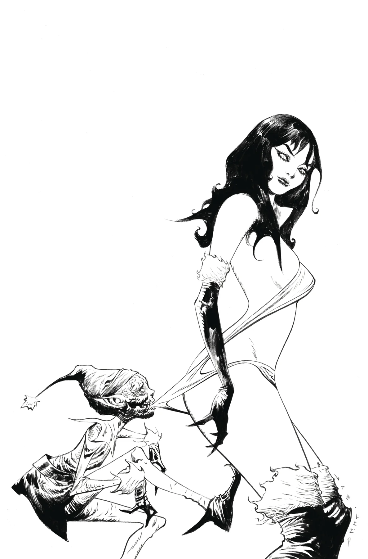 Vampirella Helliday 2024 Sp #1 H 1:20 Jae Lee Line Art Variant (12/25/2024) Dynamite