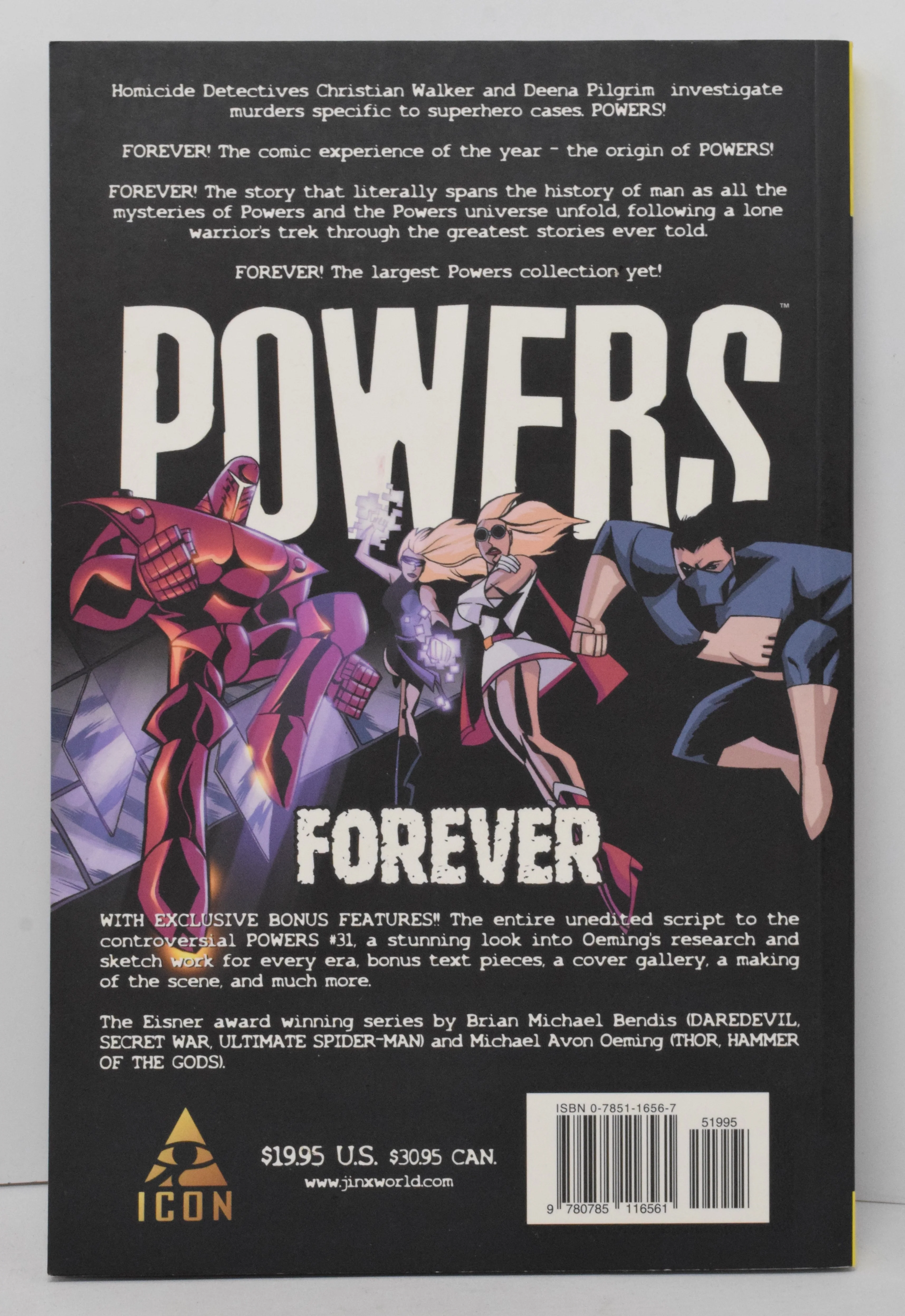 Powers Forever Vol 7 TP Marvel Icon 2004 NM- 9.2 1st Print Brian Bendis - Image 2
