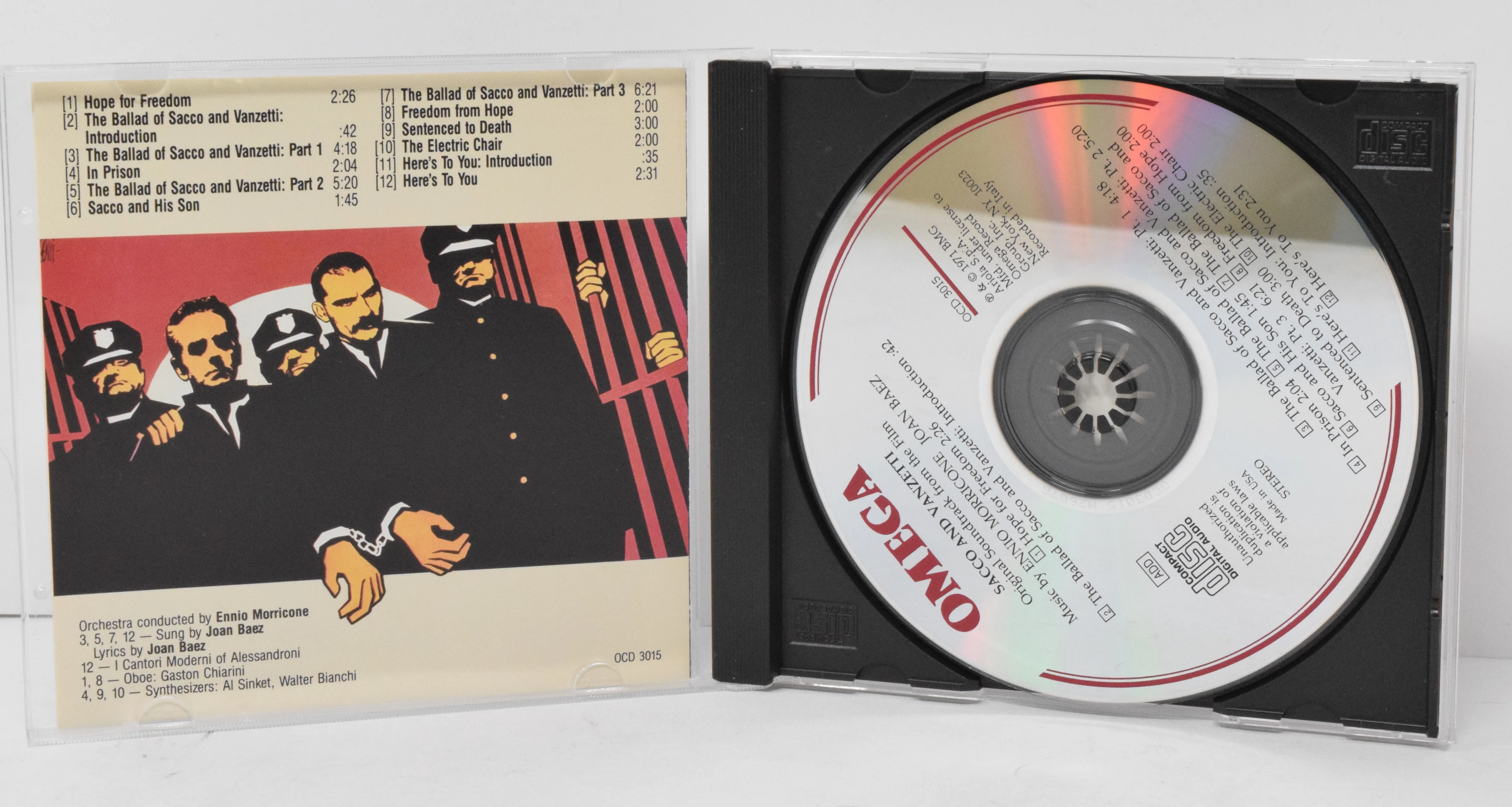 Sacco And Vanzetti Soundtrack CD Ennio Morricone Joan Baez Omega - Image 3
