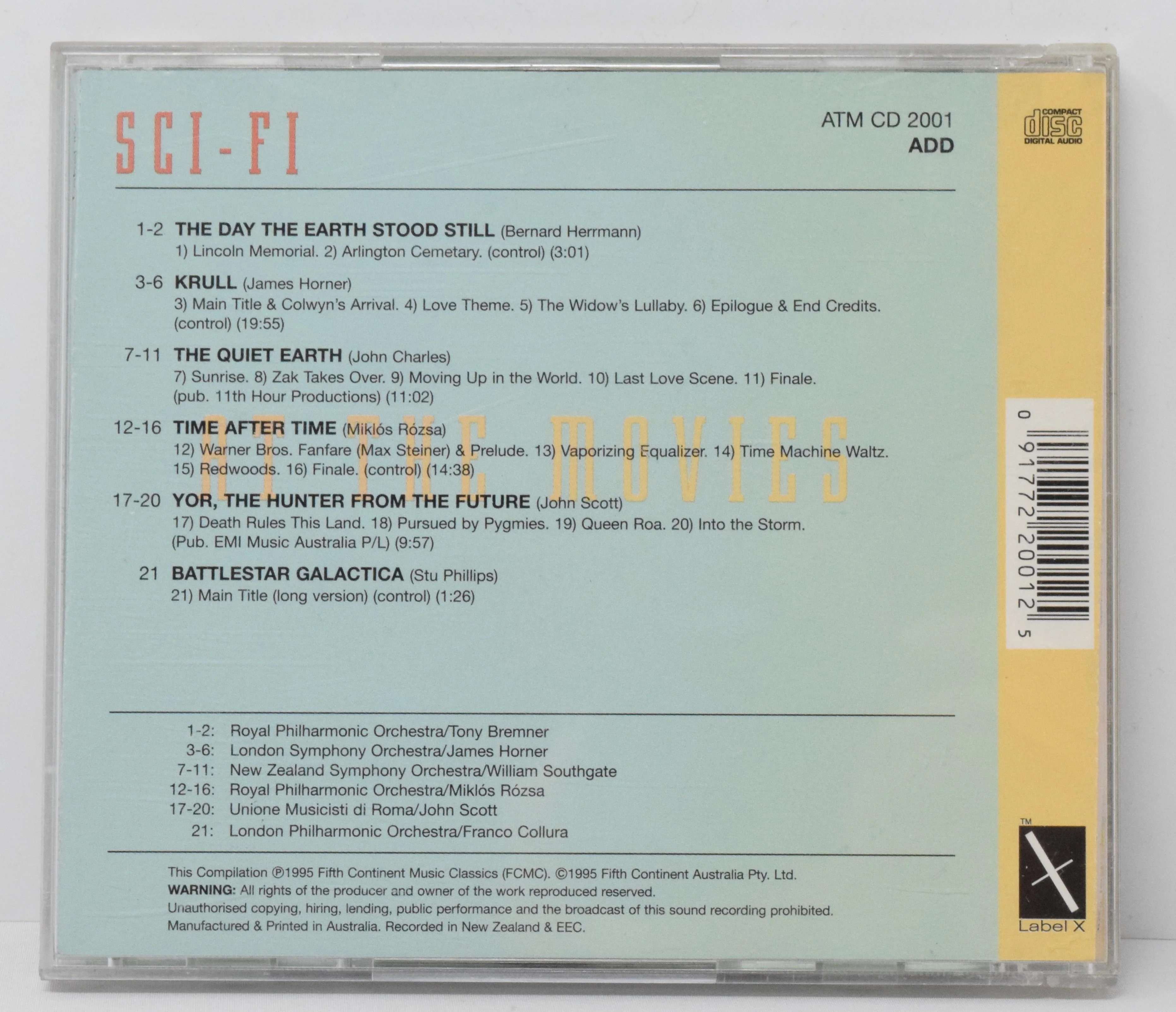 Sci Fi At The Movies Soundtrack CD Label X - Image 2