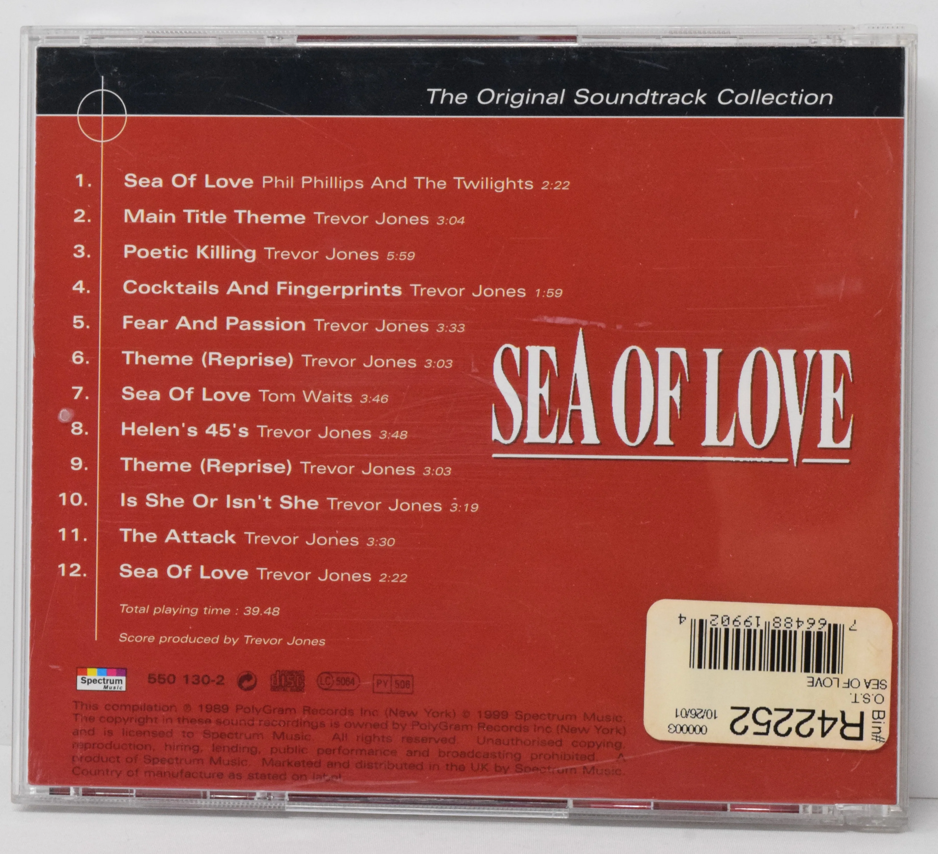 Sea of Love Soundtrack CD Trevor Jones Spectrum - Image 2