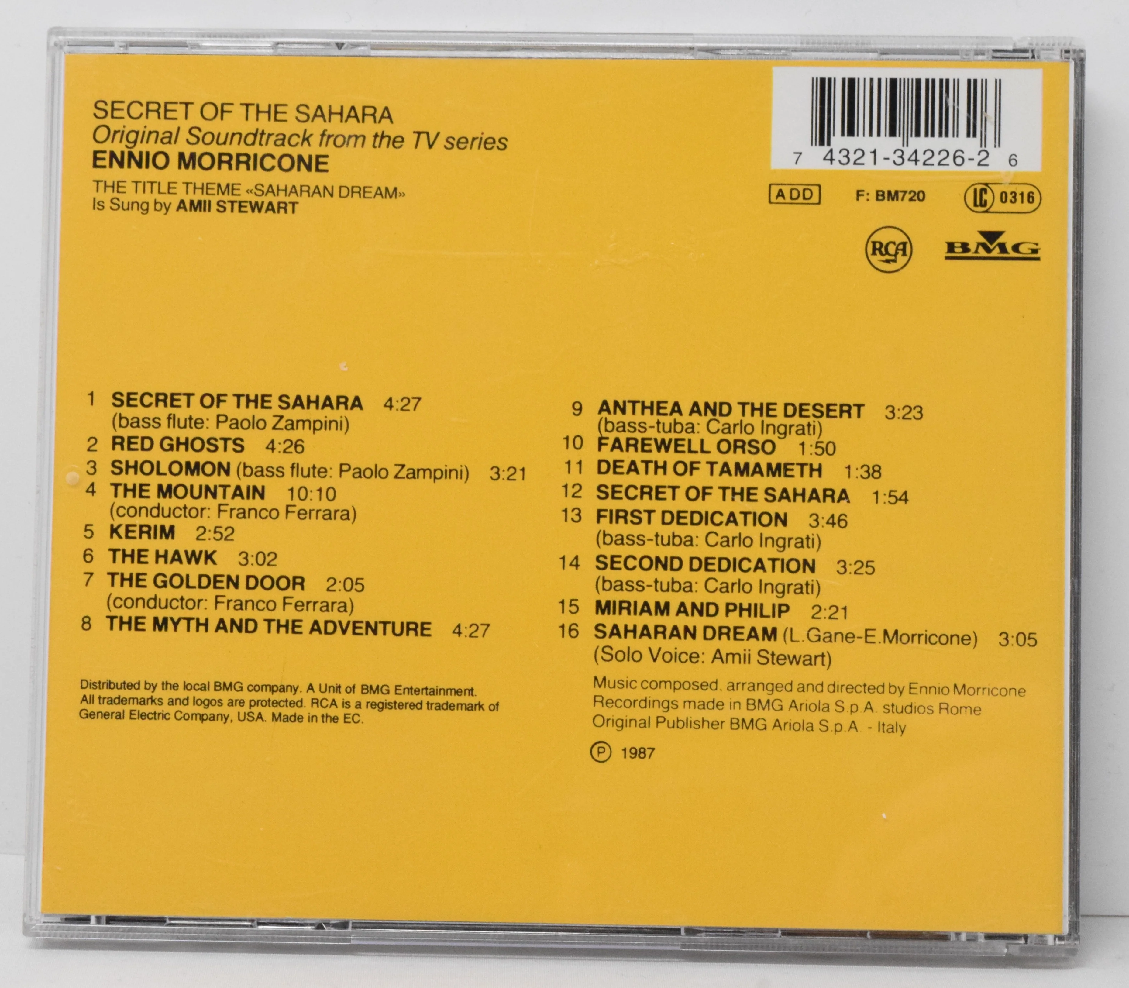 Secret Of The Sahara Soundtrack CD Enno Morricone BMG - Image 2