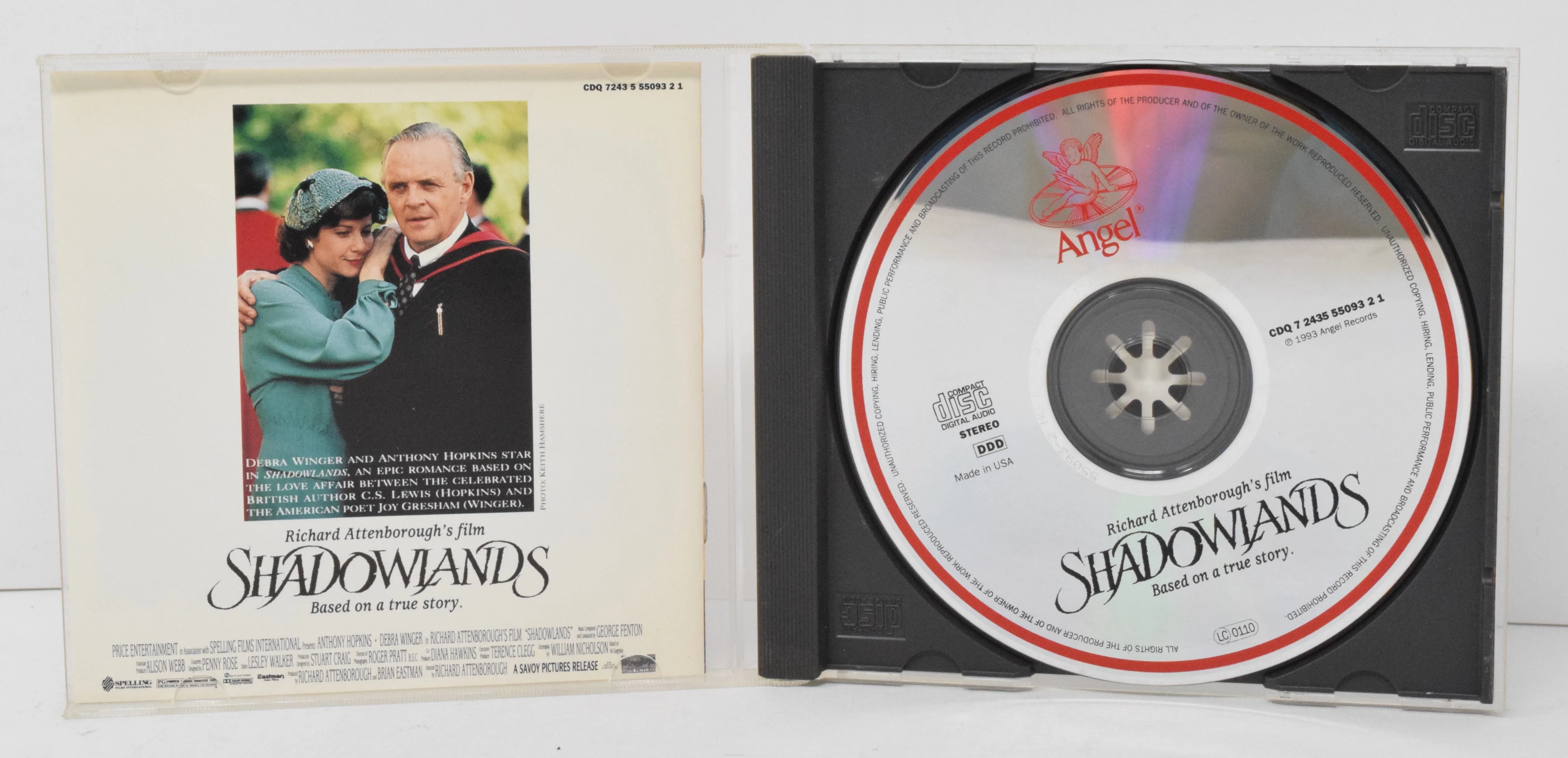 Shadowlands Soundtrack CD George Fenton Richard Attenborough Angel - Image 3