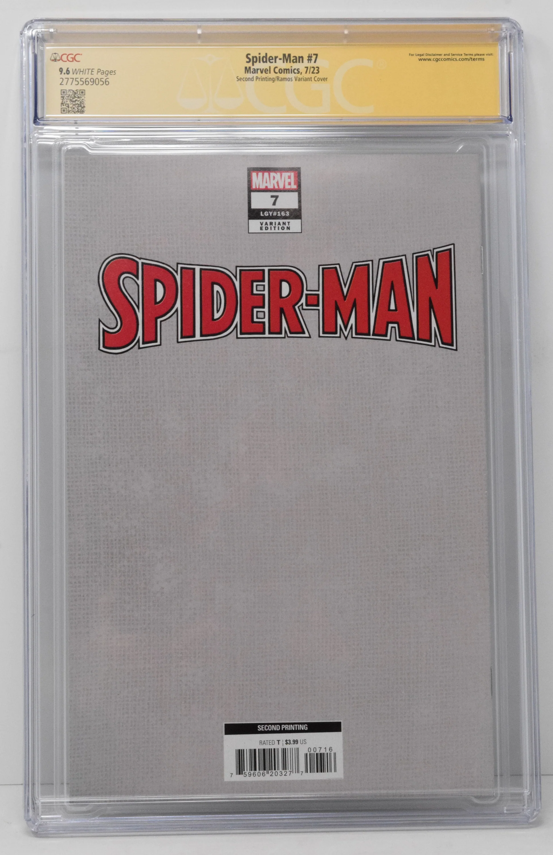 Spider-Man #7 Marvel 2023 2nd Print 1:25 Humberto Ramos Virgin Spider-Boy CGC SS 9.6 SIGNED Dan Slott - Image 2