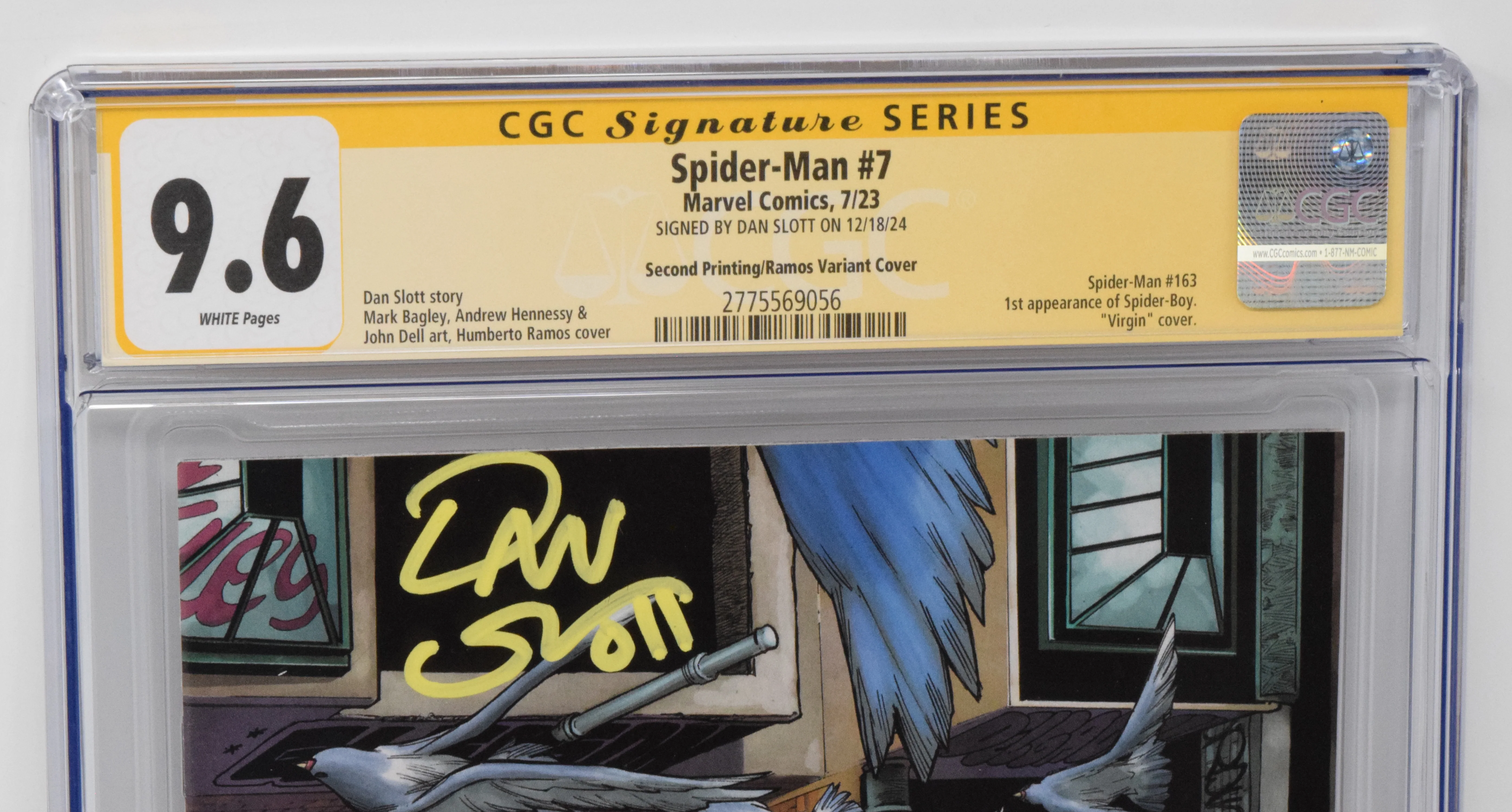 Spider-Man #7 Marvel 2023 2nd Print 1:25 Humberto Ramos Virgin Spider-Boy CGC SS 9.6 SIGNED Dan Slott - Image 3