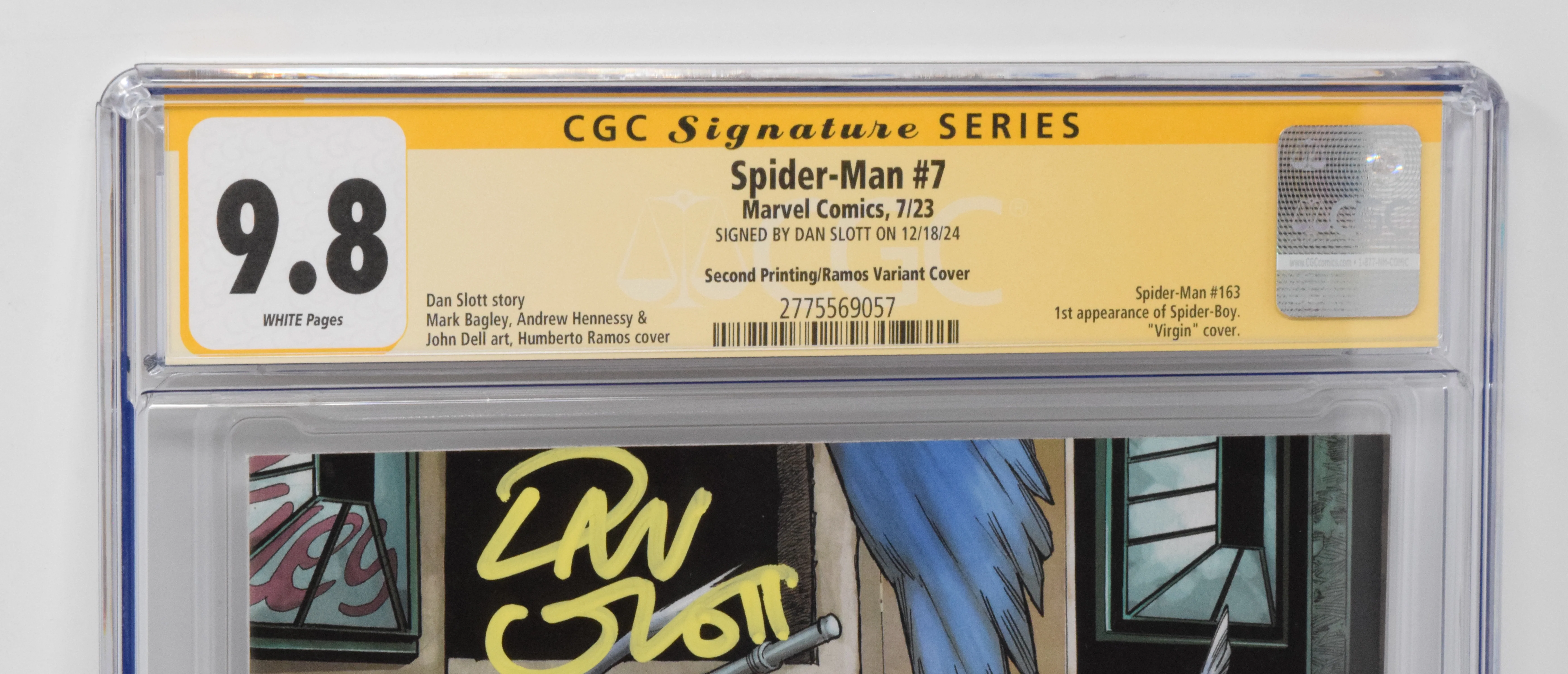 Spider-Man #7 Marvel 2023 2nd Print 1:25 Humberto Ramos Virgin Spider-Boy CGC SS 9.8 SIGNED Dan Slott - Image 3
