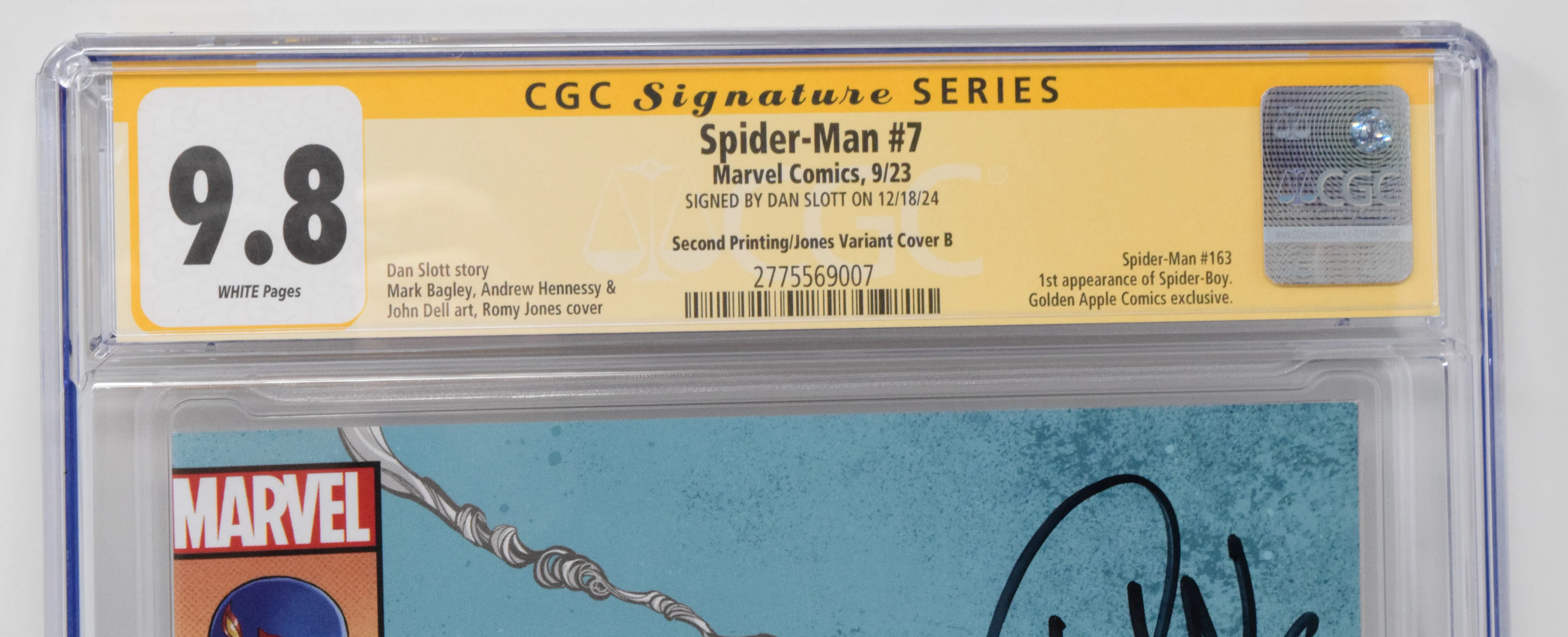 Spider-Man #7 Marvel 2023 Romy Jones Virgin Spider-Boy CGC SS 9.8 SIGNED Dan Slott - Image 3
