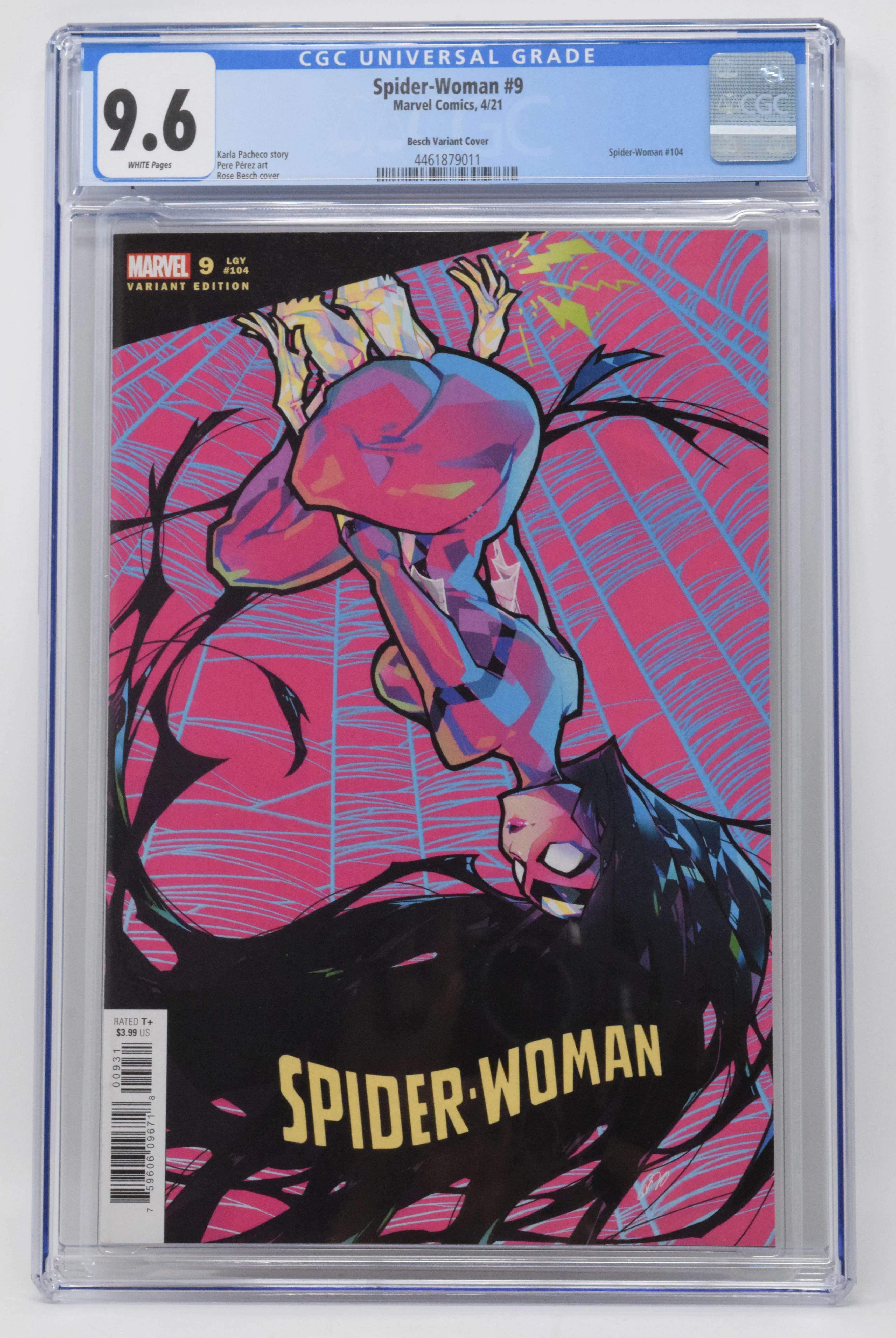 Spider-Woman 9 Marvel 2021 CGC 9.6 1:25 Rose Besch Variant GGA