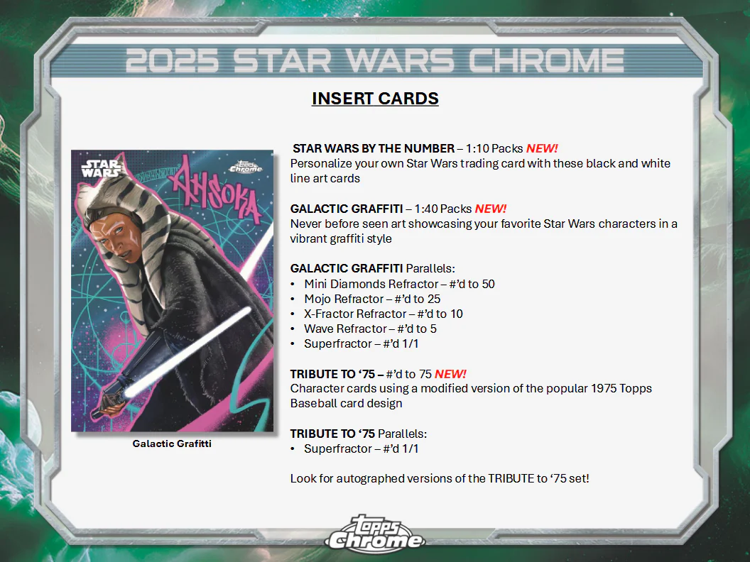 Star Wars Chrome Trading Cards Topps 2025 Hobby Breaker Box (08/20/2025) - Image 4