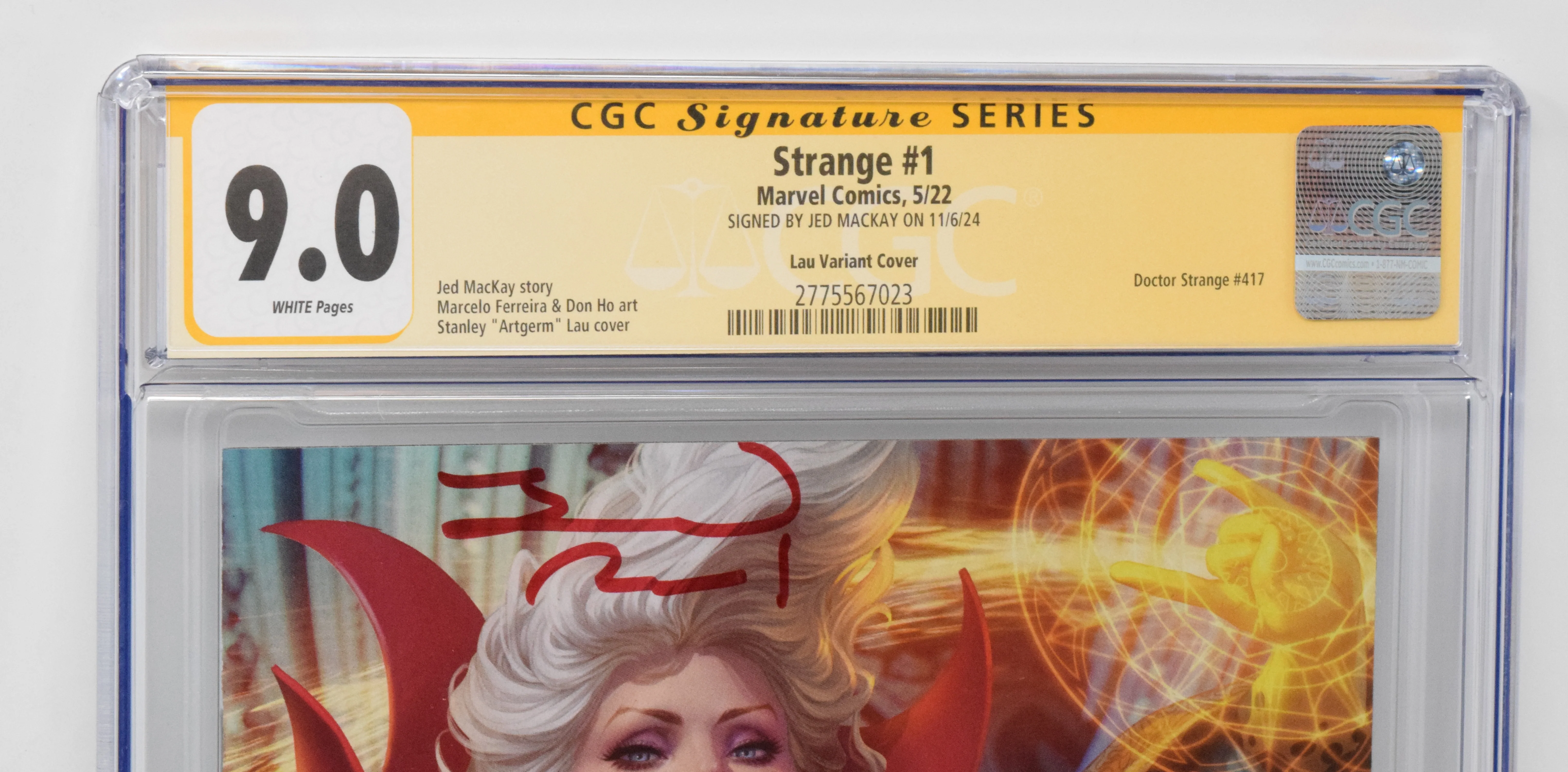 Strange #1 Marvel 2022 Stanley Artgerm Lau CGC SS 9.0 SIGNED Jed MacKay Variant - Image 3